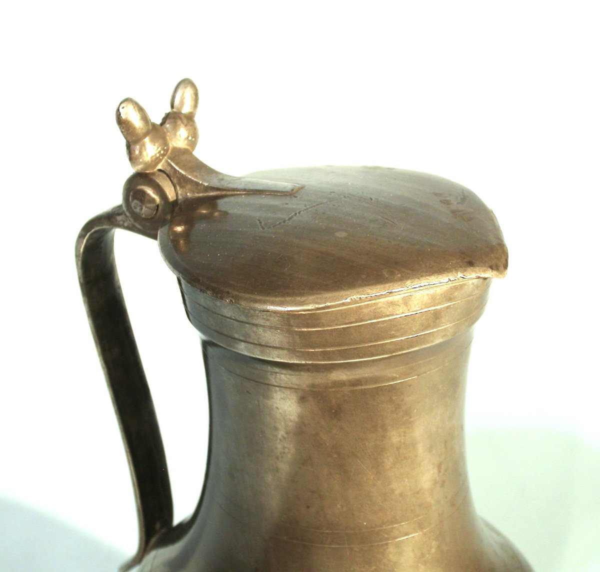Pewter Wine Pitcher - Caen (lower Normandy), Circa 1800-photo-3