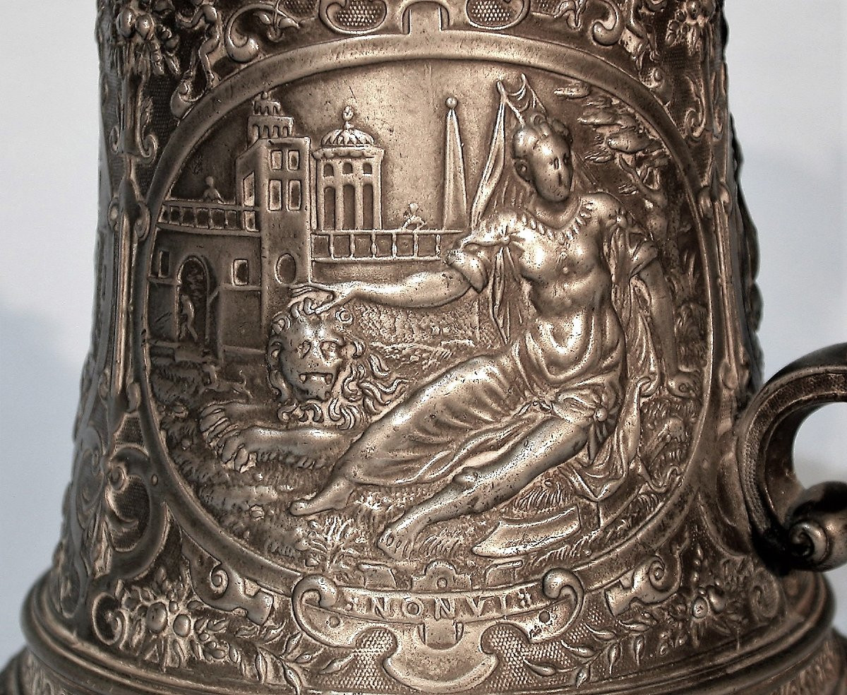 Pewter Tank After François Briot, 19th Century-photo-3