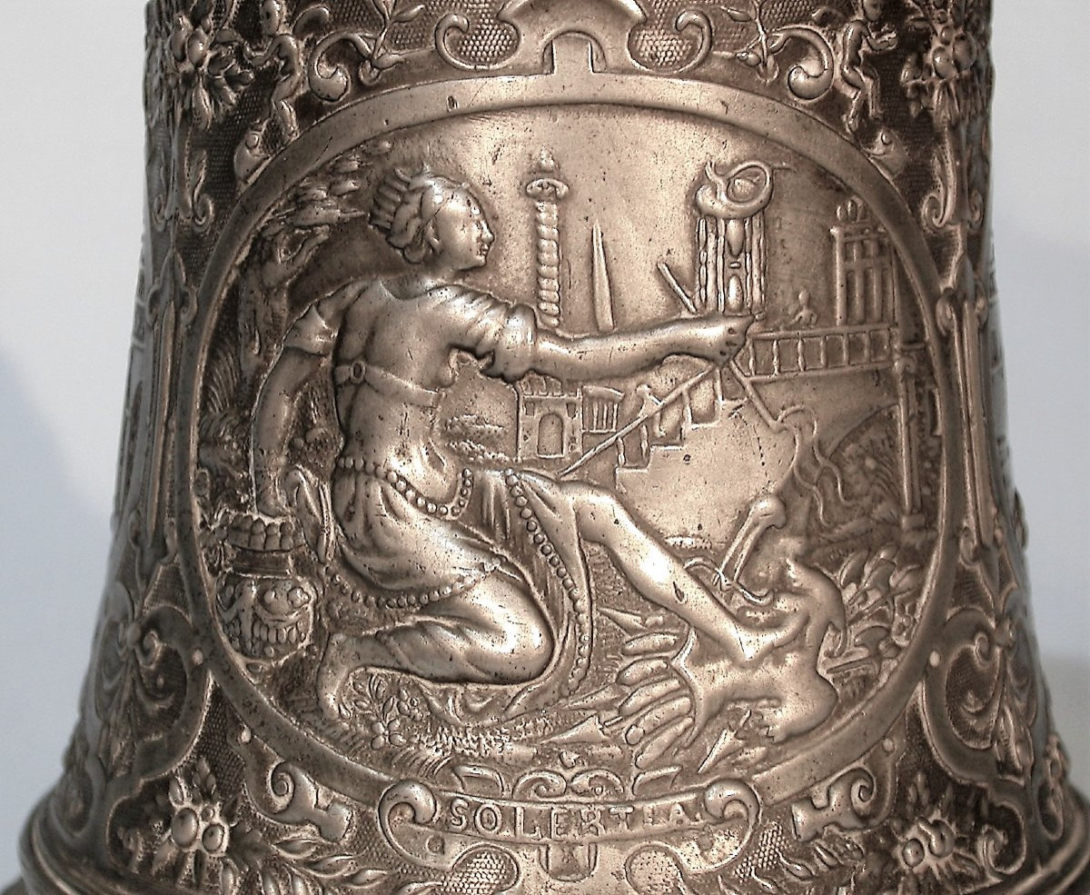 Pewter Tank After François Briot, 19th Century-photo-4