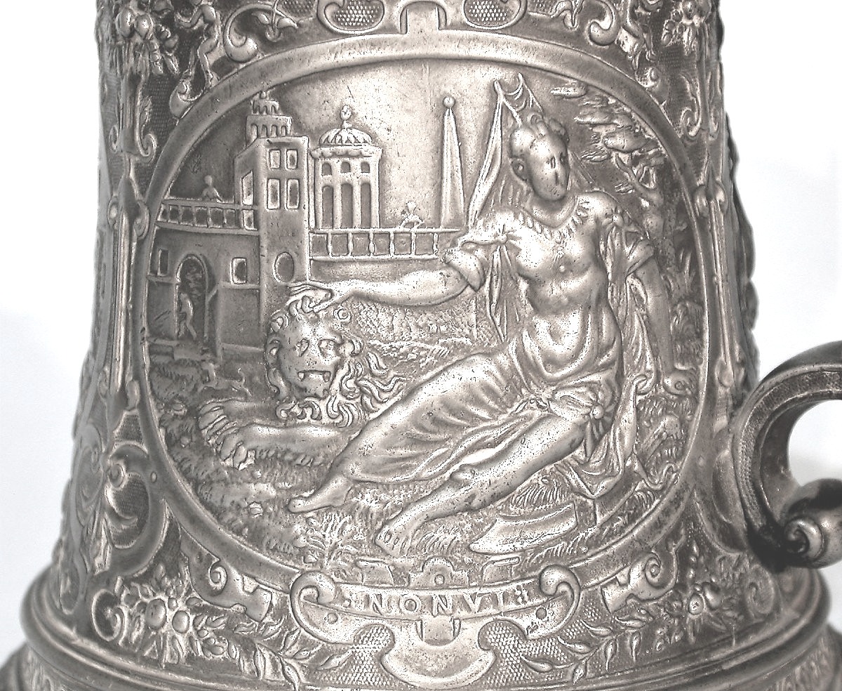 Pewter Tank After François Briot, 19th Century-photo-3