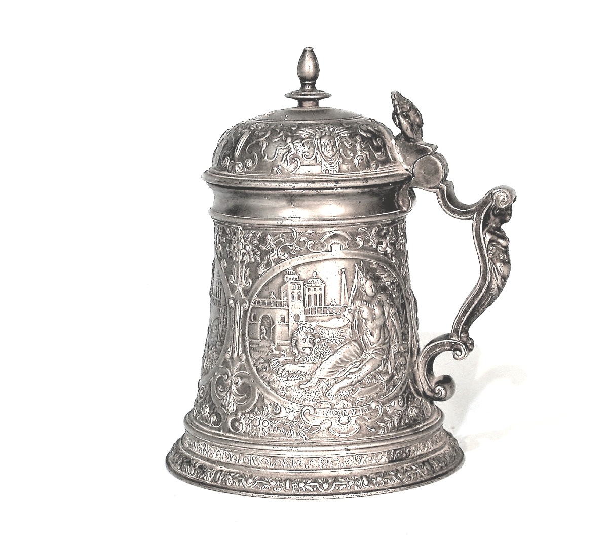 Pewter Tank After François Briot, 19th Century-photo-7