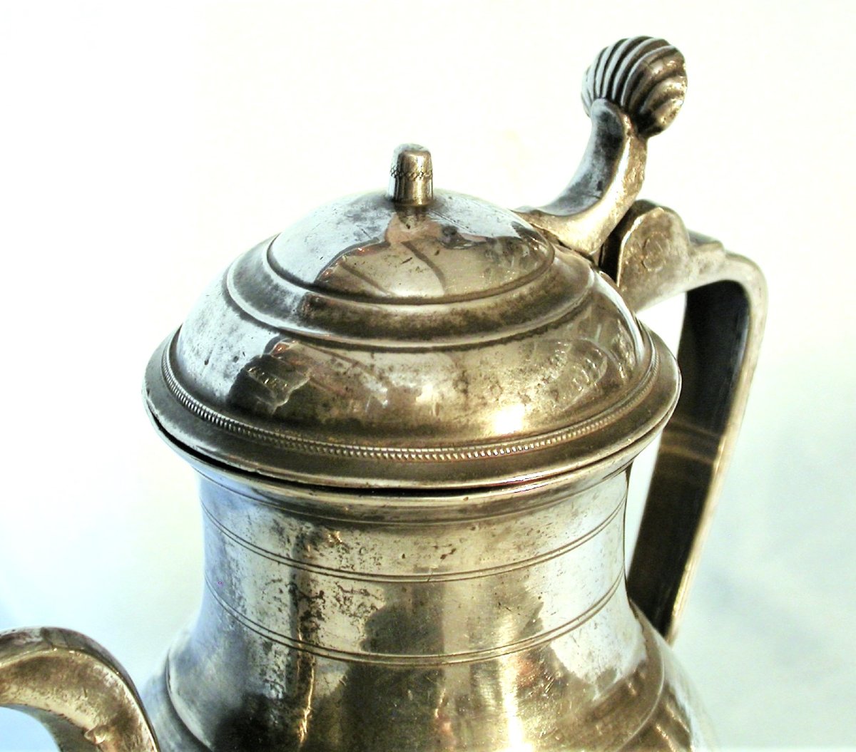 Pewter Oil Jug - Pezenas, Early 19th Century-photo-3