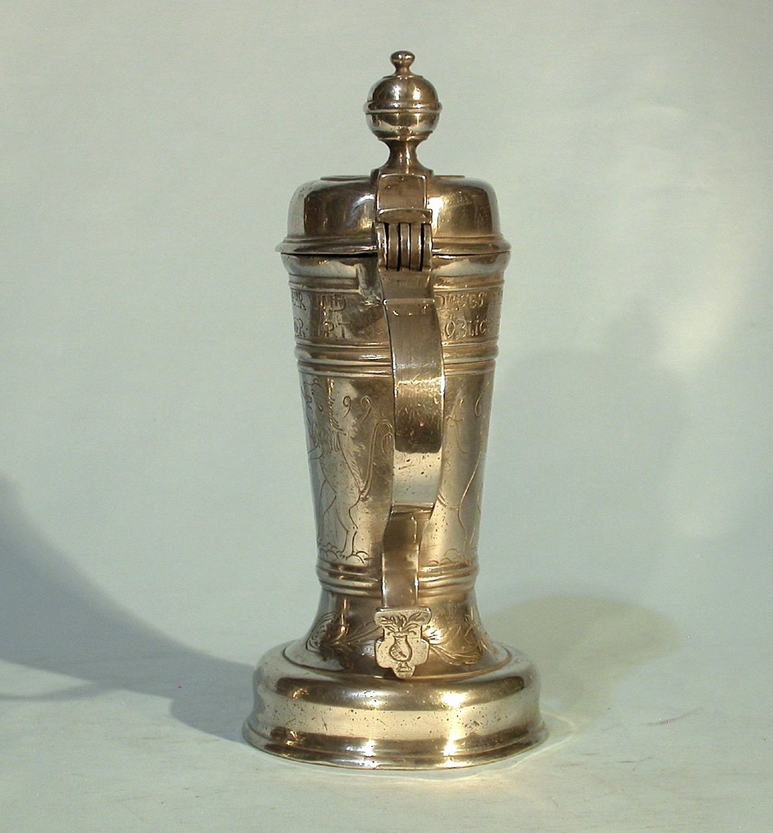 Very Rare Pewter Mug Called "rörhken" - Dresden, 18th Century-photo-4