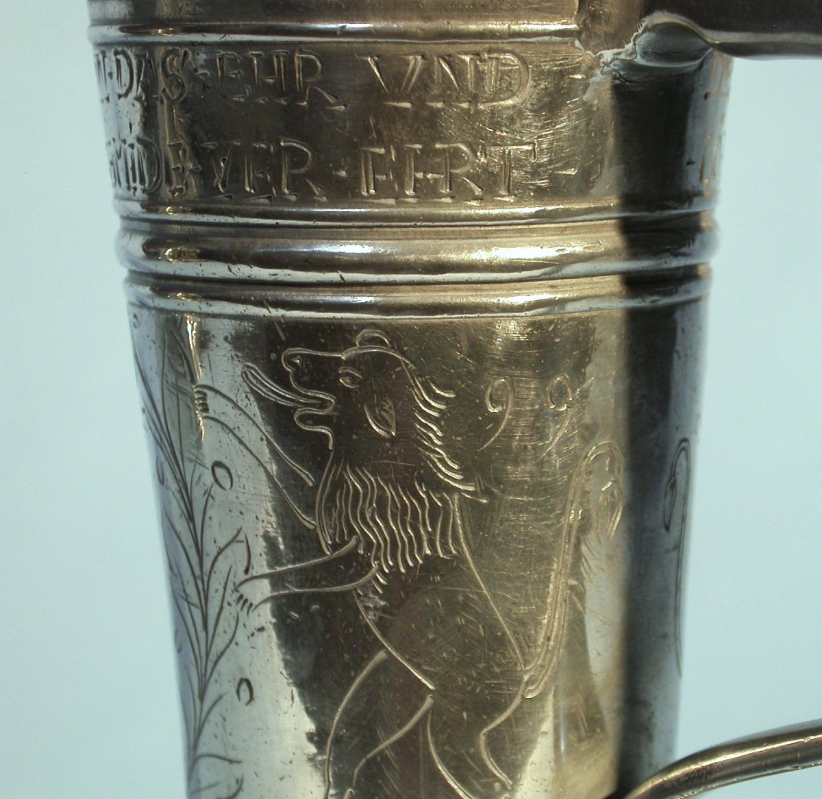 Very Rare Pewter Mug Called "rörhken" - Dresden, 18th Century-photo-4
