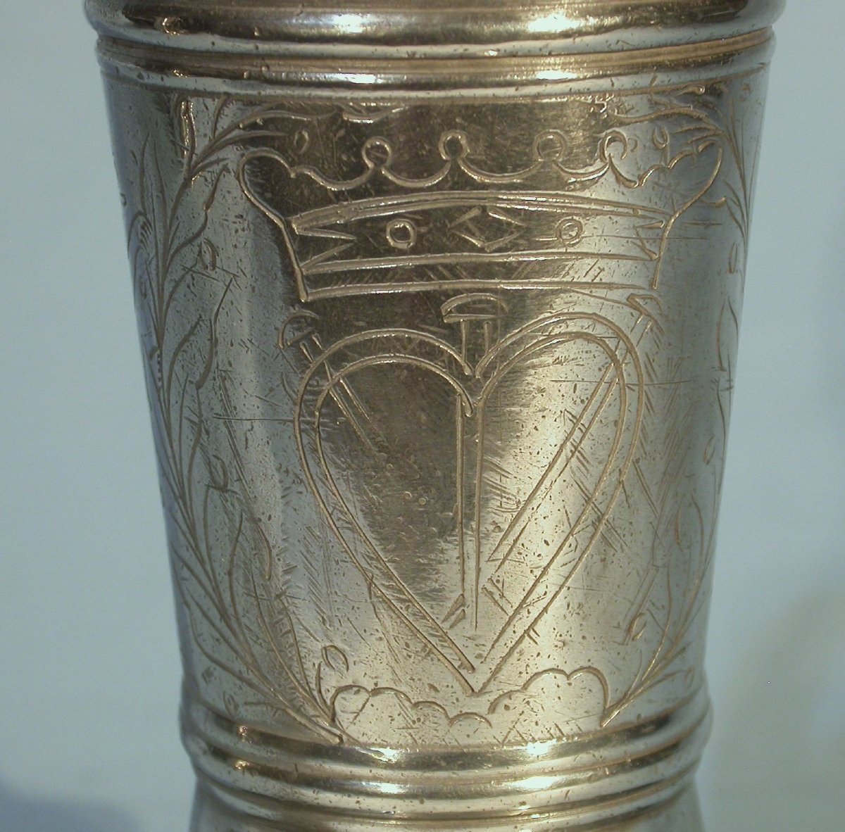 Very Rare Pewter Mug Called "rörhken" - Dresden, 18th Century-photo-5