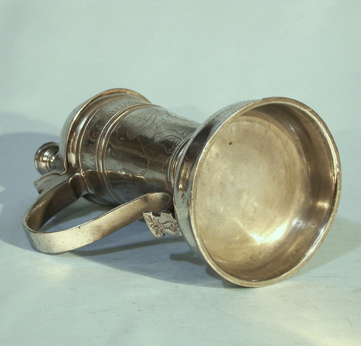 Very Rare Pewter Mug Called "rörhken" - Dresden, 18th Century-photo-6