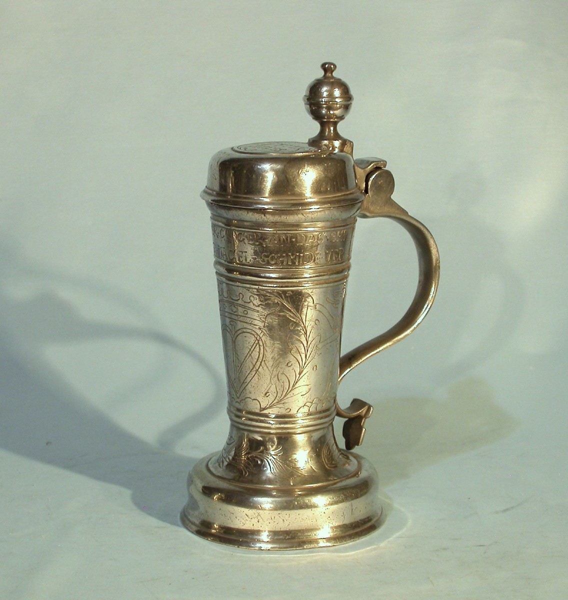 Very Rare Pewter Mug Called "rörhken" - Dresden, 18th Century