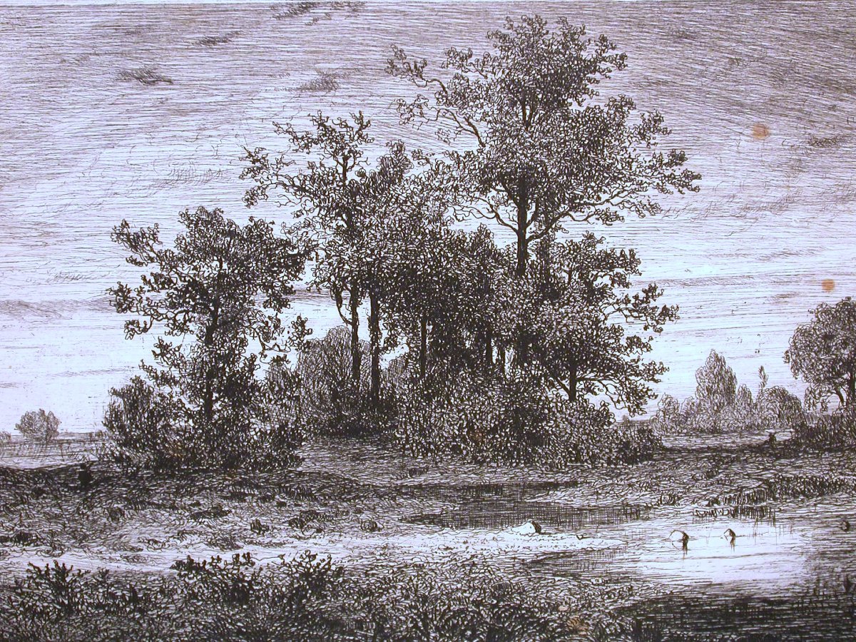 Engraving By Henri Harpignies-photo-2