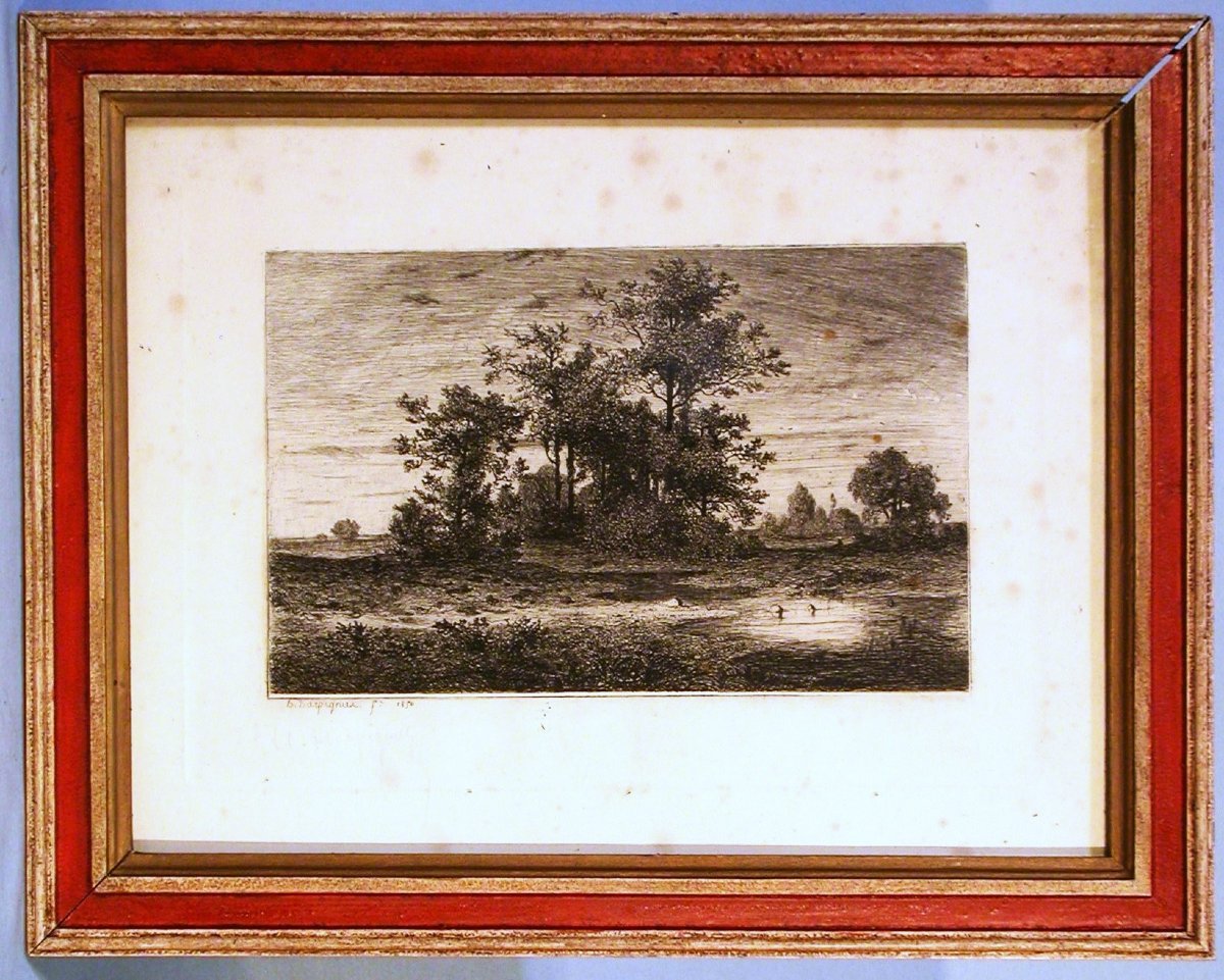 Engraving By Henri Harpignies-photo-4
