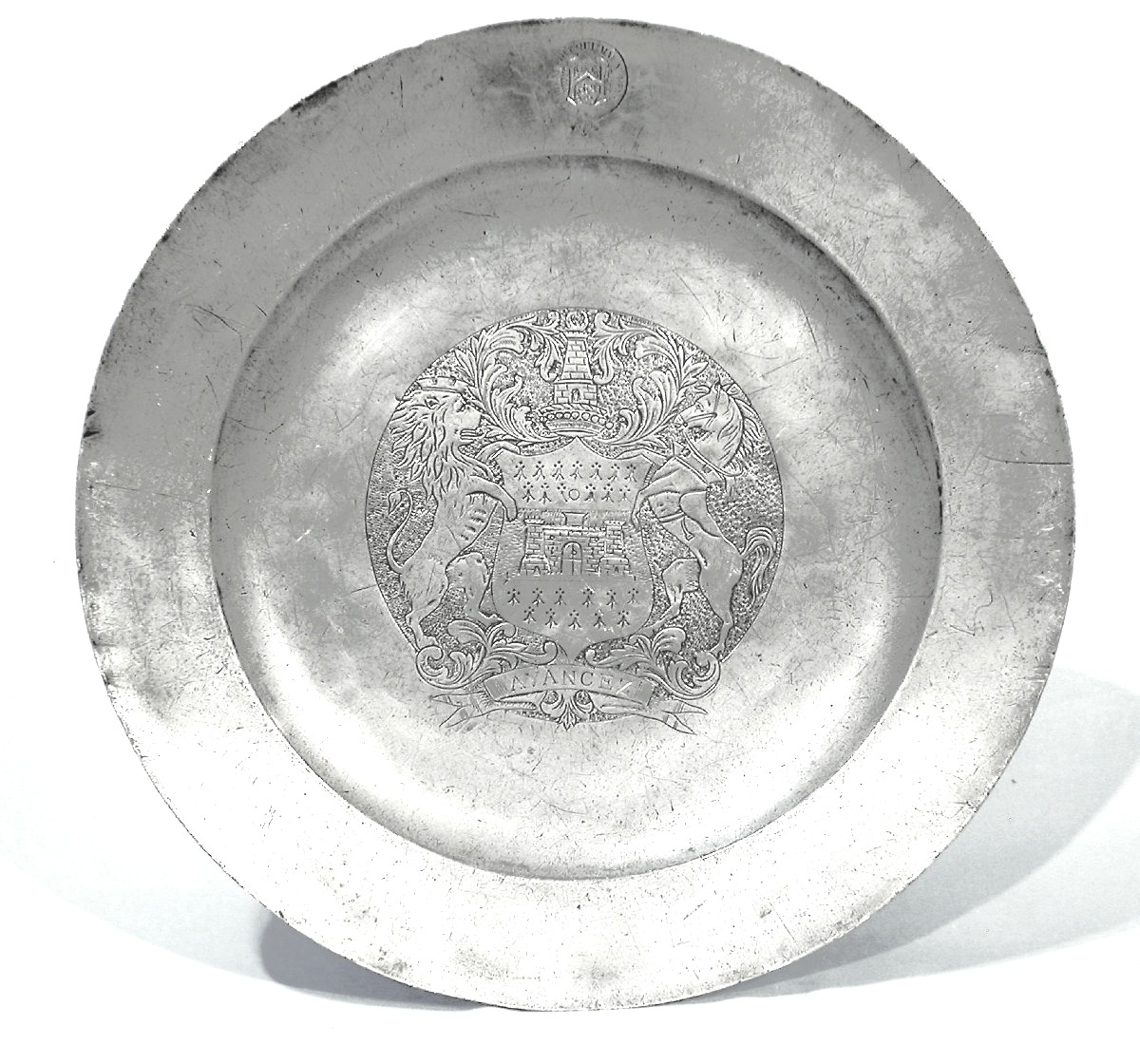 Large Pewter Dish - London, Early 19th Century-photo-2