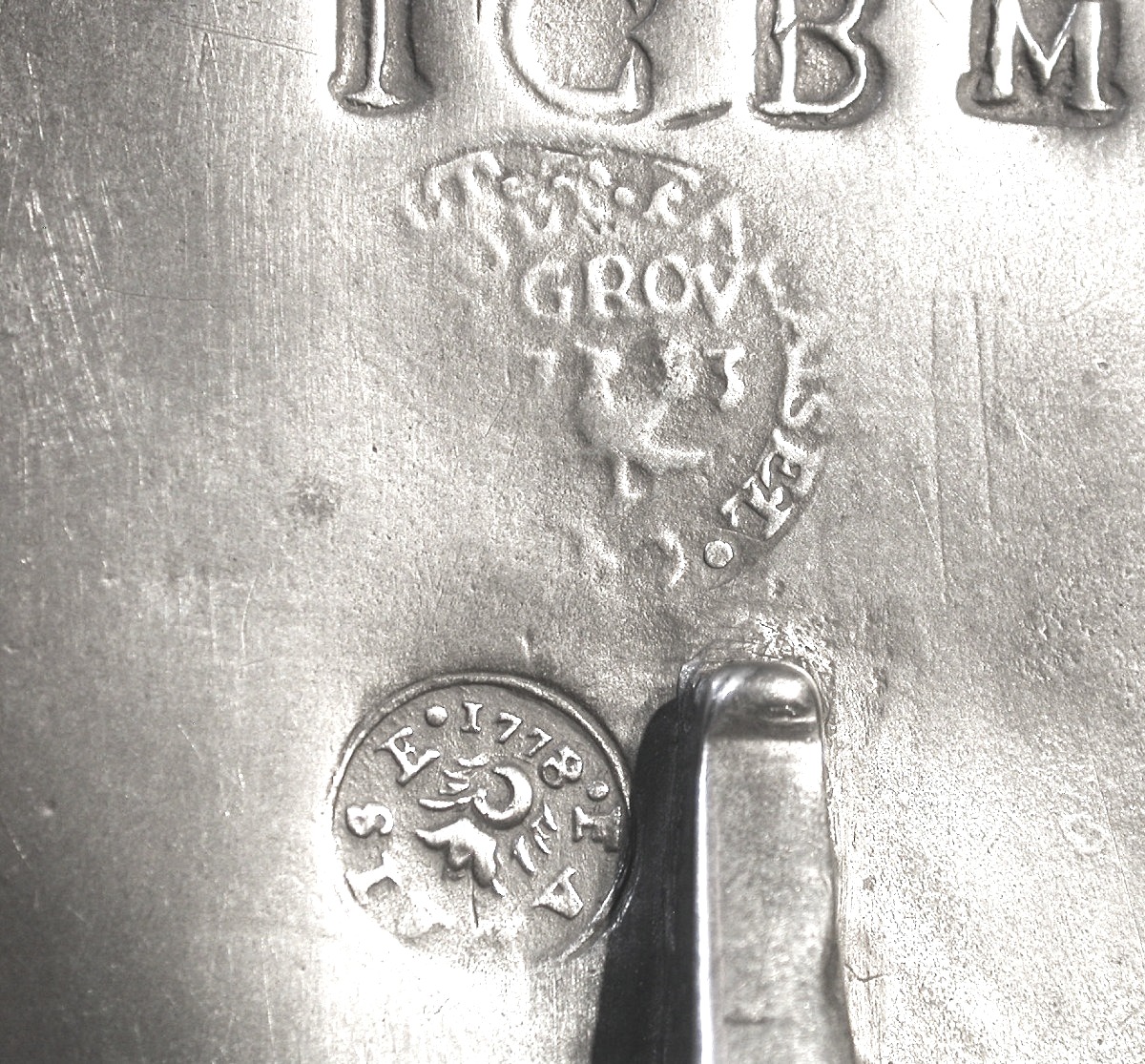 Pewter Wine Pitcher - Falaise, 18th Century-photo-3