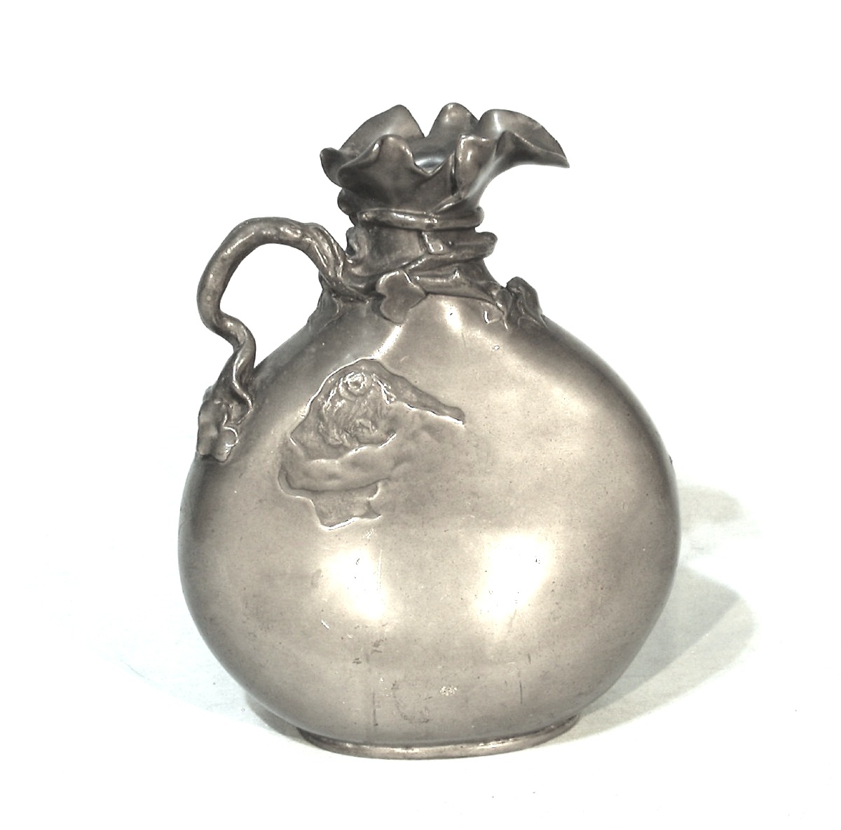 "art Nouveau" Pewter Bottle By Jules Desbois-photo-2
