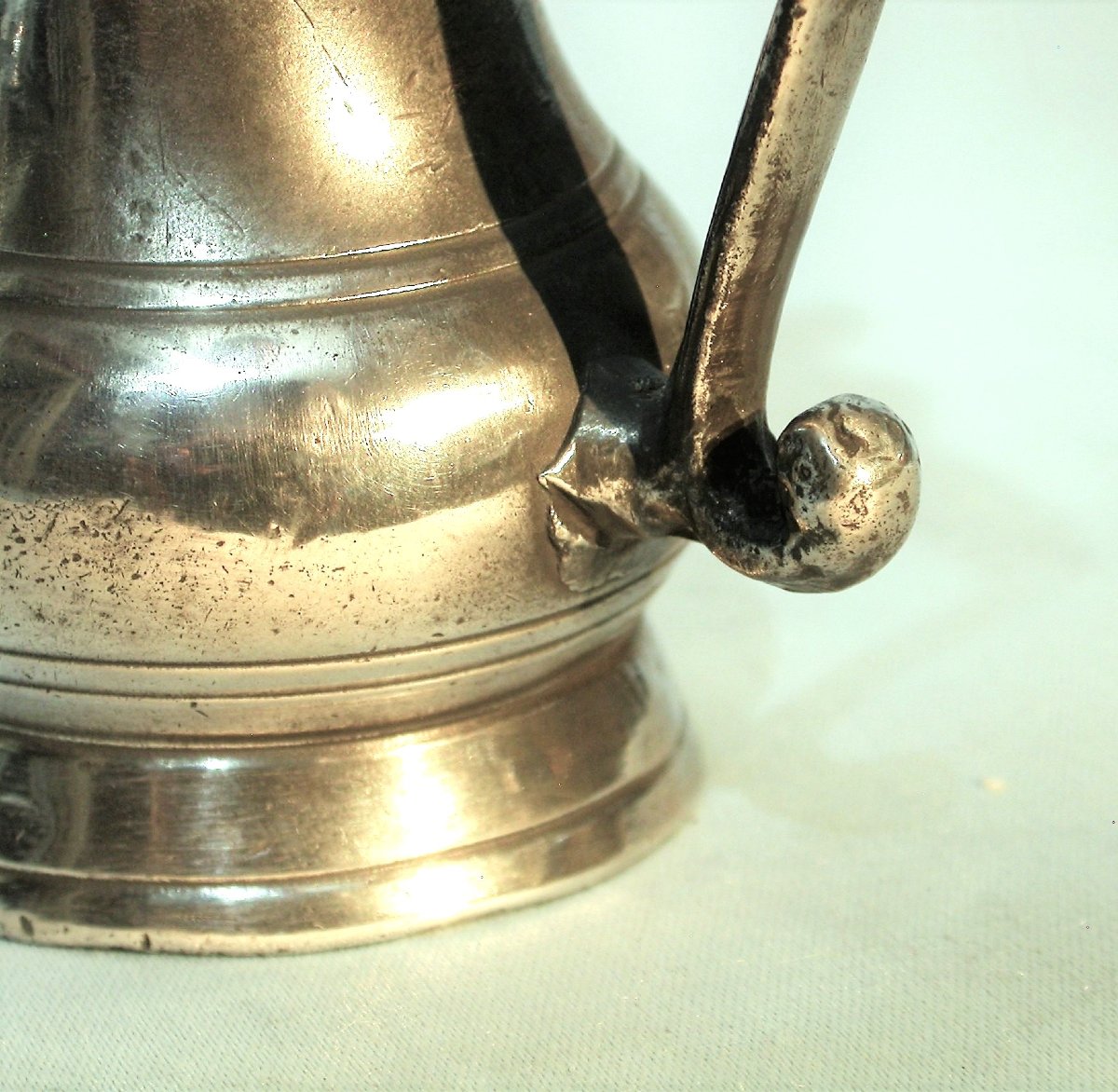 Rare Very Small Pewter Alcohol Pitcher - Rouen, 18th Century-photo-4