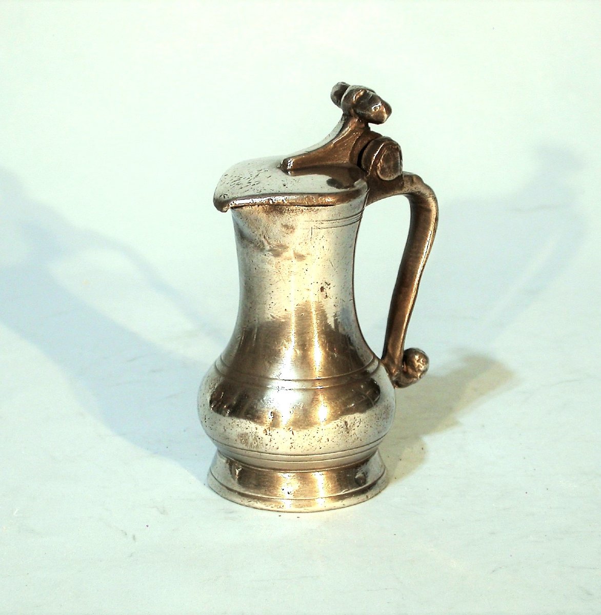 Rare Very Small Pewter Alcohol Pitcher - Rouen, 18th Century-photo-3