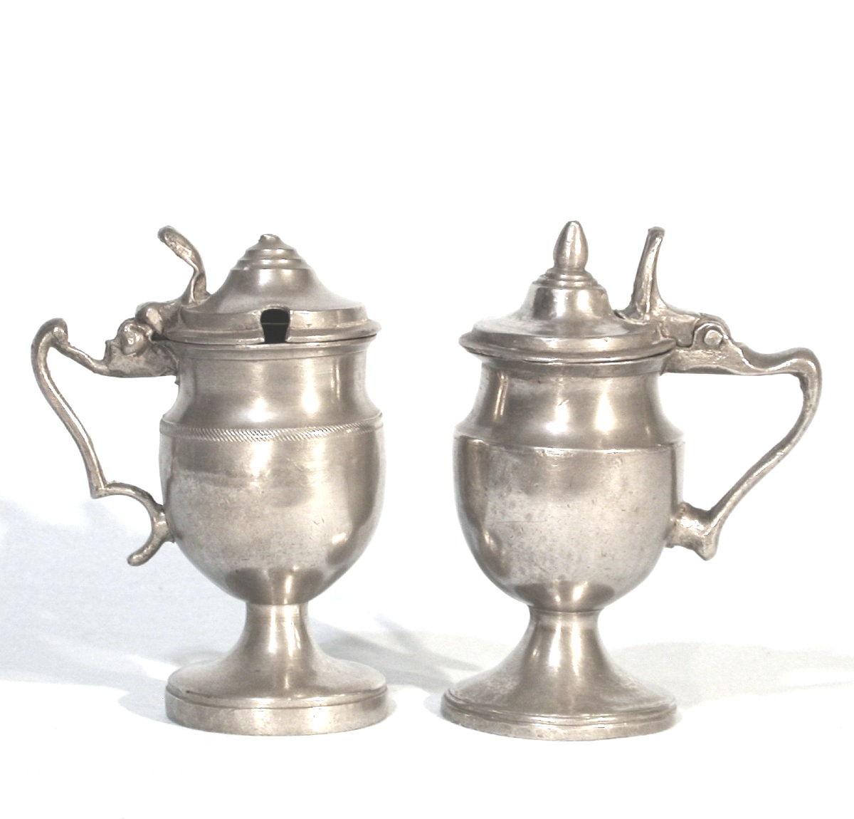 Two Pewter Mustard Pans - Flanders, Early 19th Century-photo-2