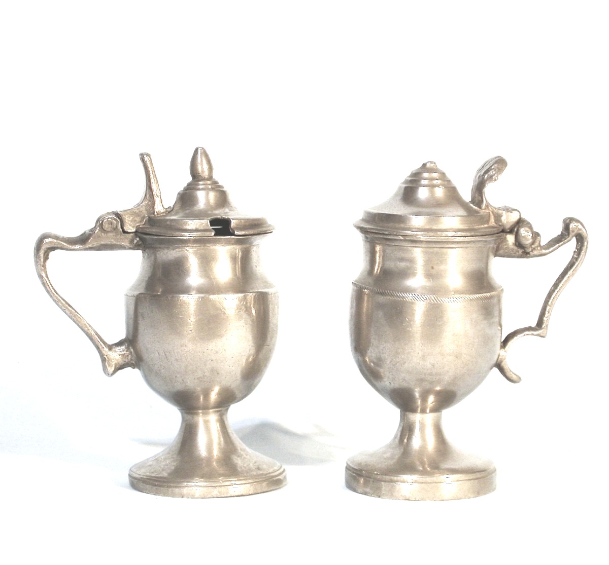 Two Pewter Mustard Pans - Flanders, Early 19th Century-photo-4