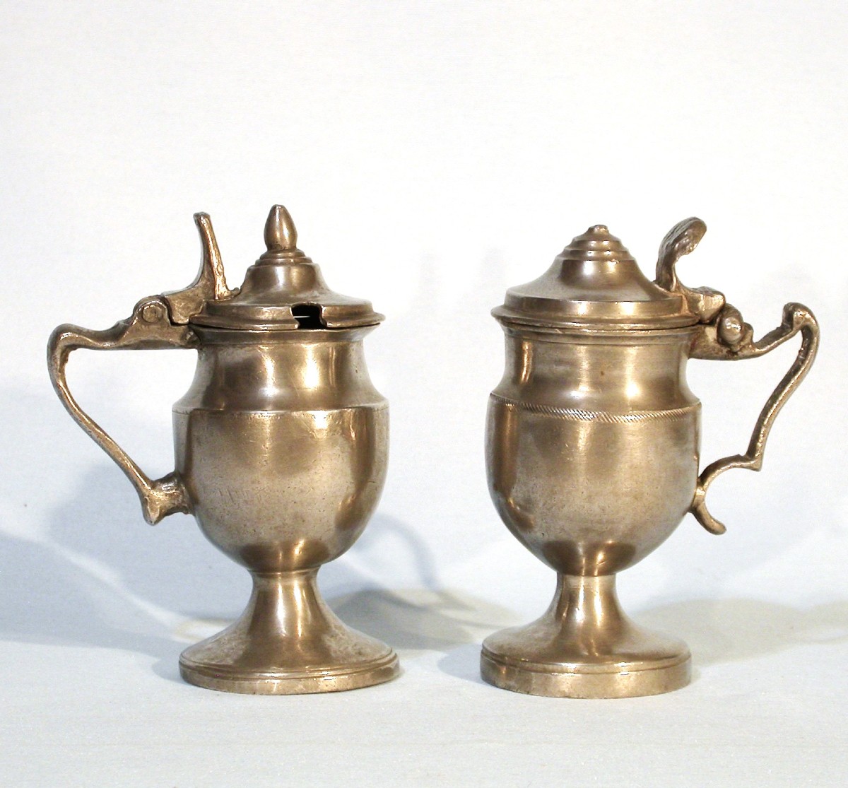 Two Pewter Mustard Pans - Flanders, Early 19th Century