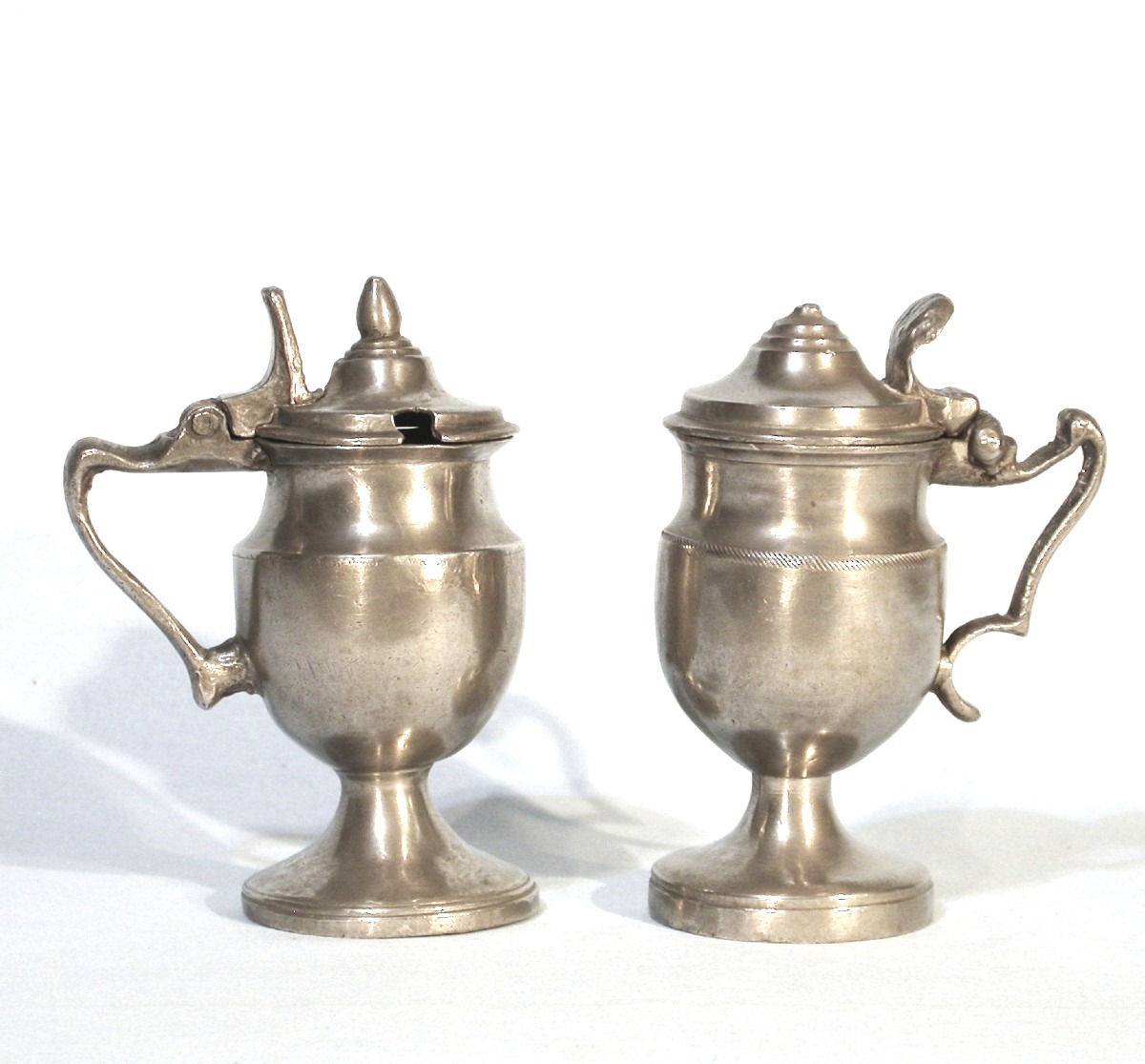 Two Pewter Mustard Pans - Flanders, Early 19th Century