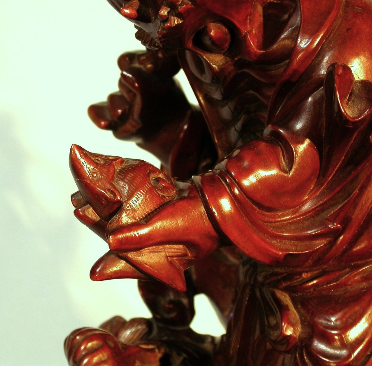 SCULPTURE CHINOISE - IMMORTEL TAOÏSTE, CIRCA 1900-photo-4
