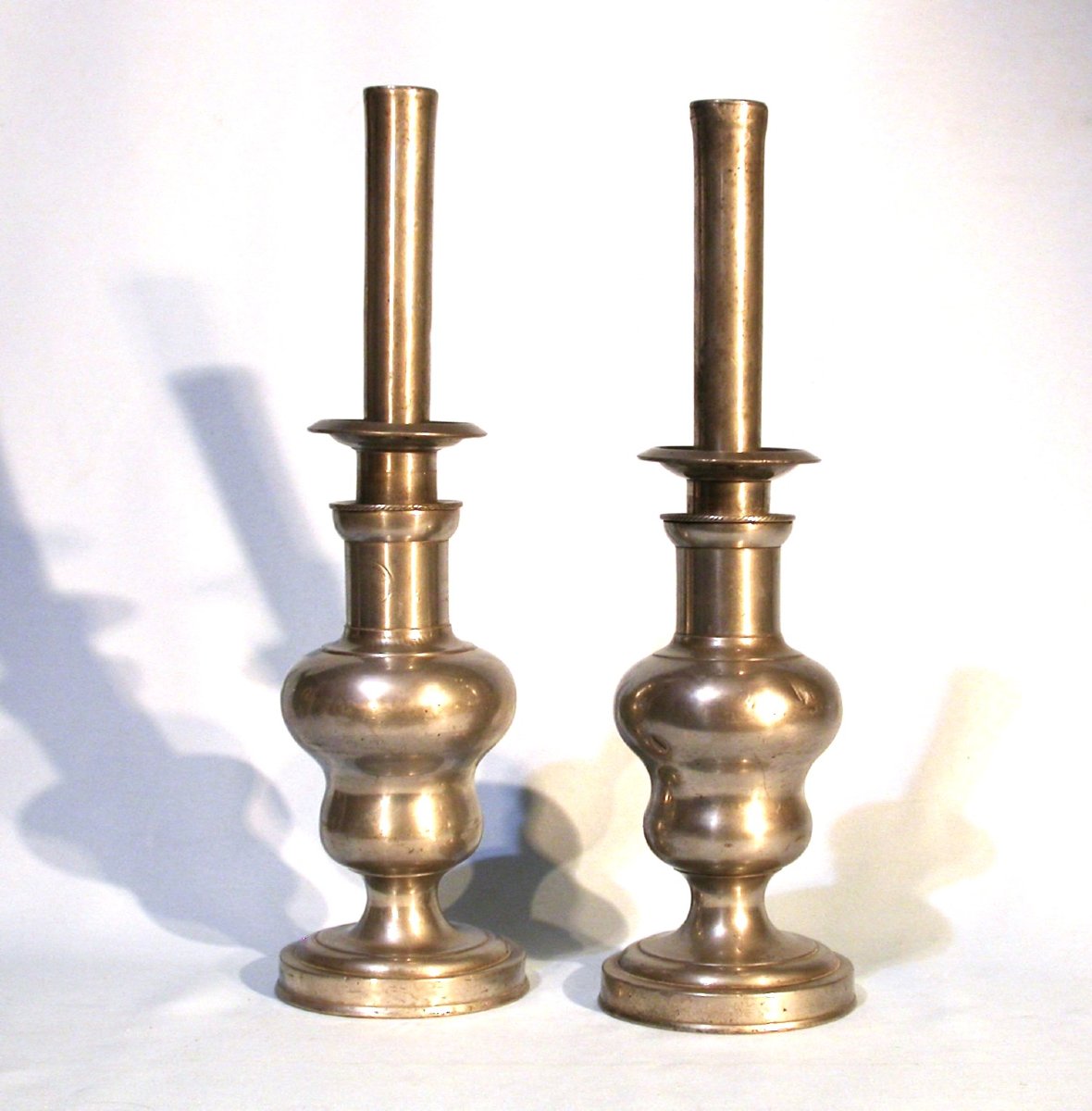 Pewter Pump Lamps - Nimes, 19th Century-photo-2