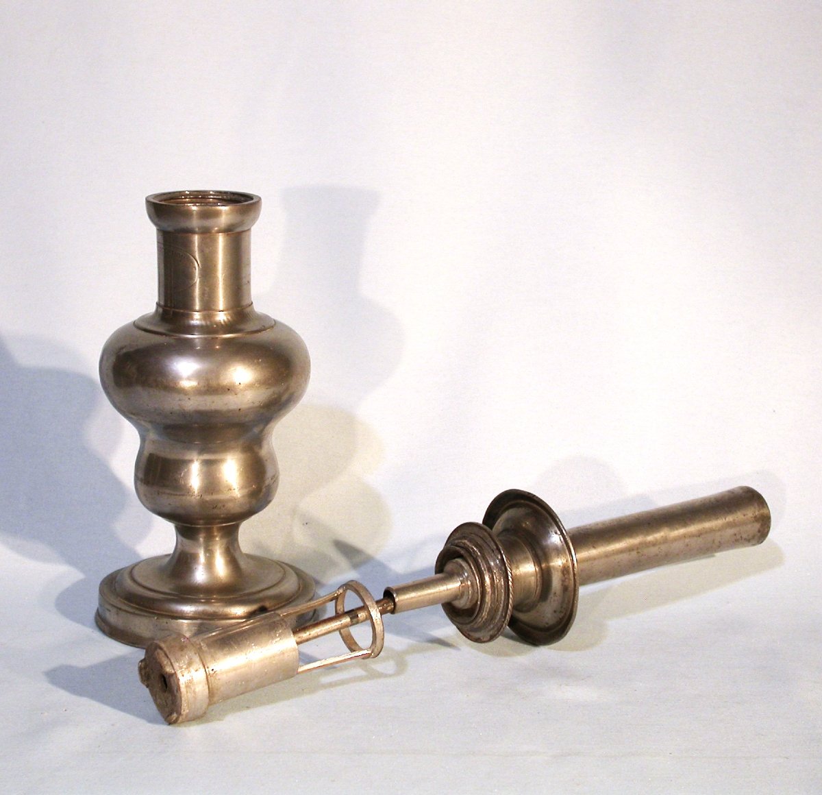 Pewter Pump Lamps - Nimes, 19th Century-photo-3