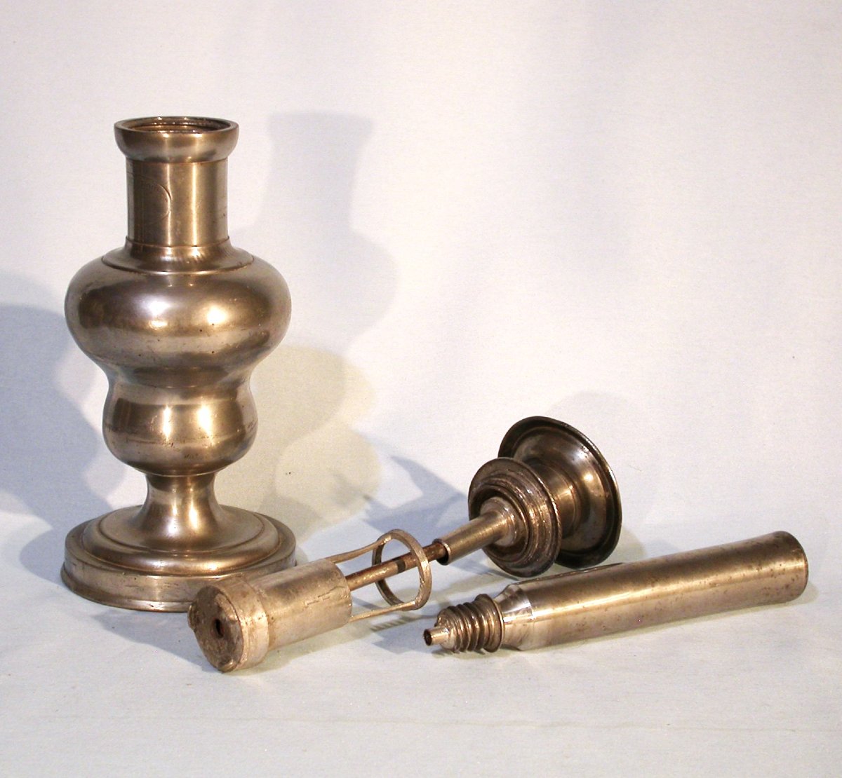 Pewter Pump Lamps - Nimes, 19th Century-photo-4