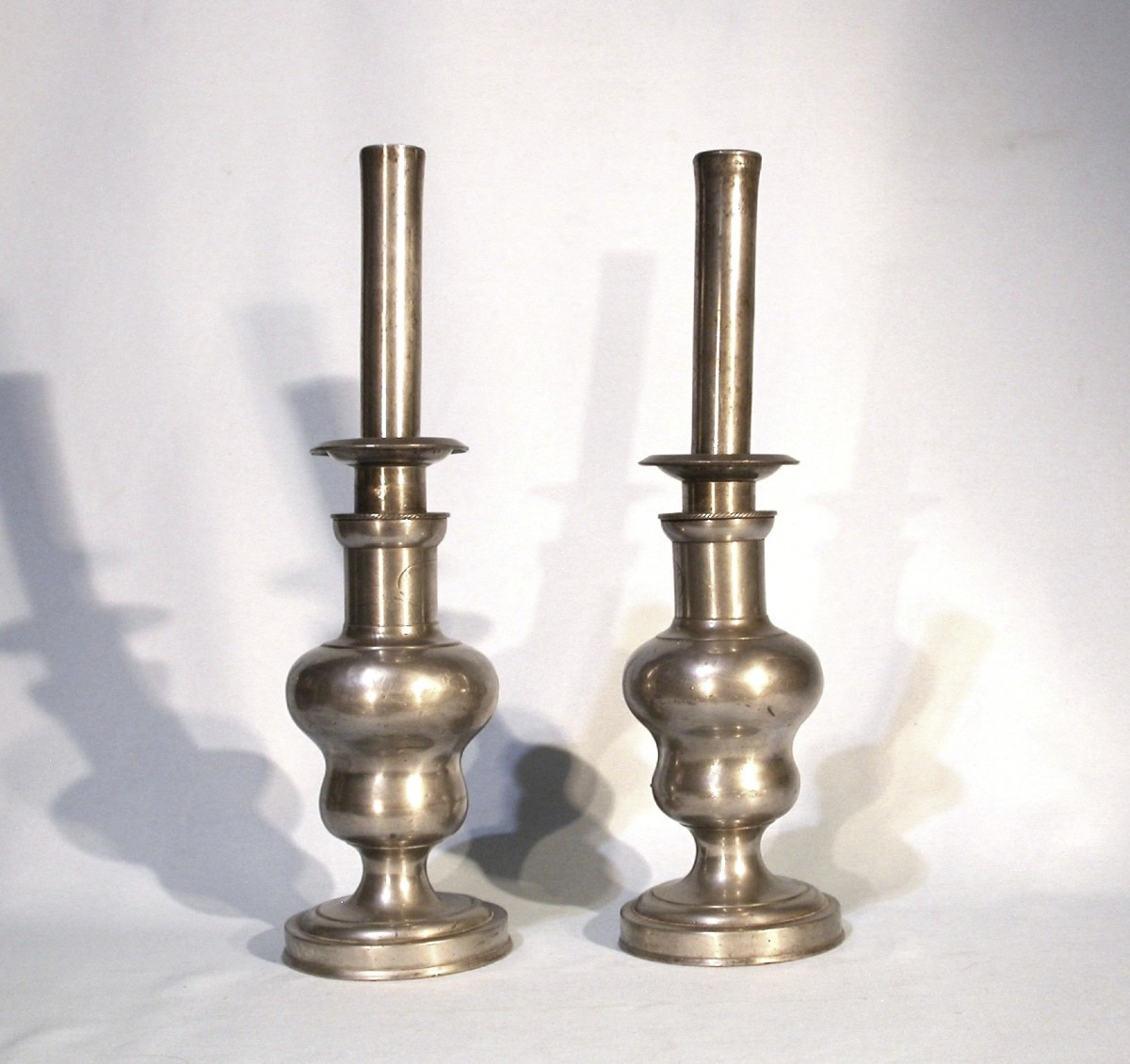 Pewter Pump Lamps - Nimes, 19th Century