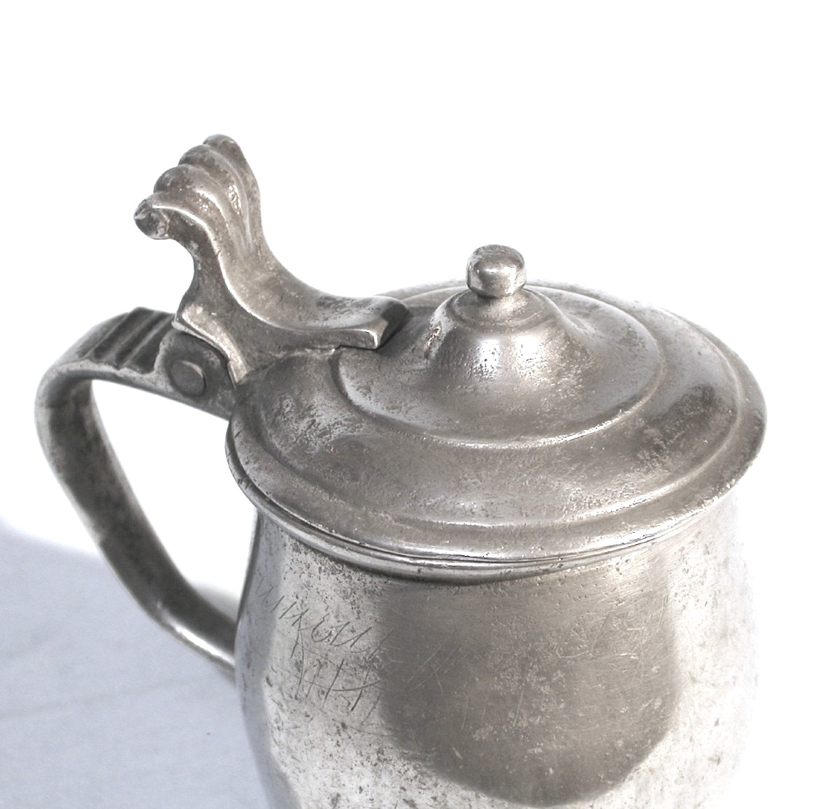 Pewter Mustard Pot - Paris, 18th Century-photo-2