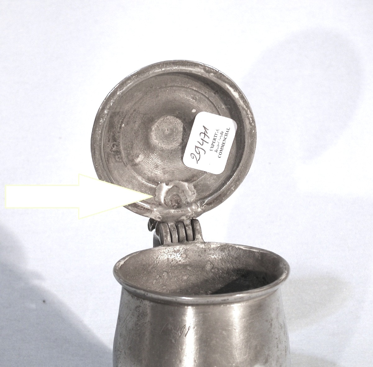 Pewter Mustard Pot - Paris, 18th Century-photo-1