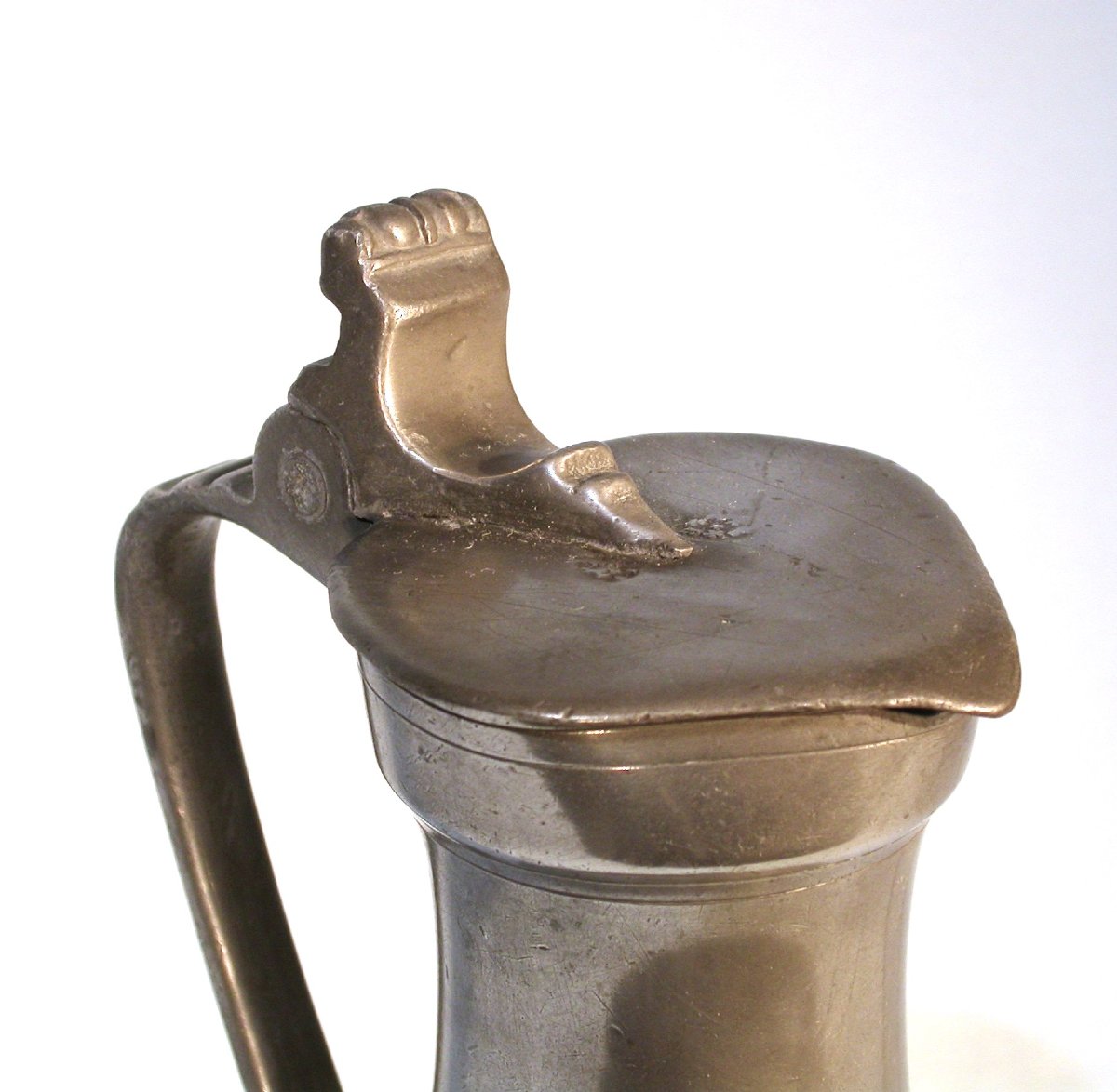 Rare Pewter Wine Pitcher - Vernon, 18th Century-photo-2