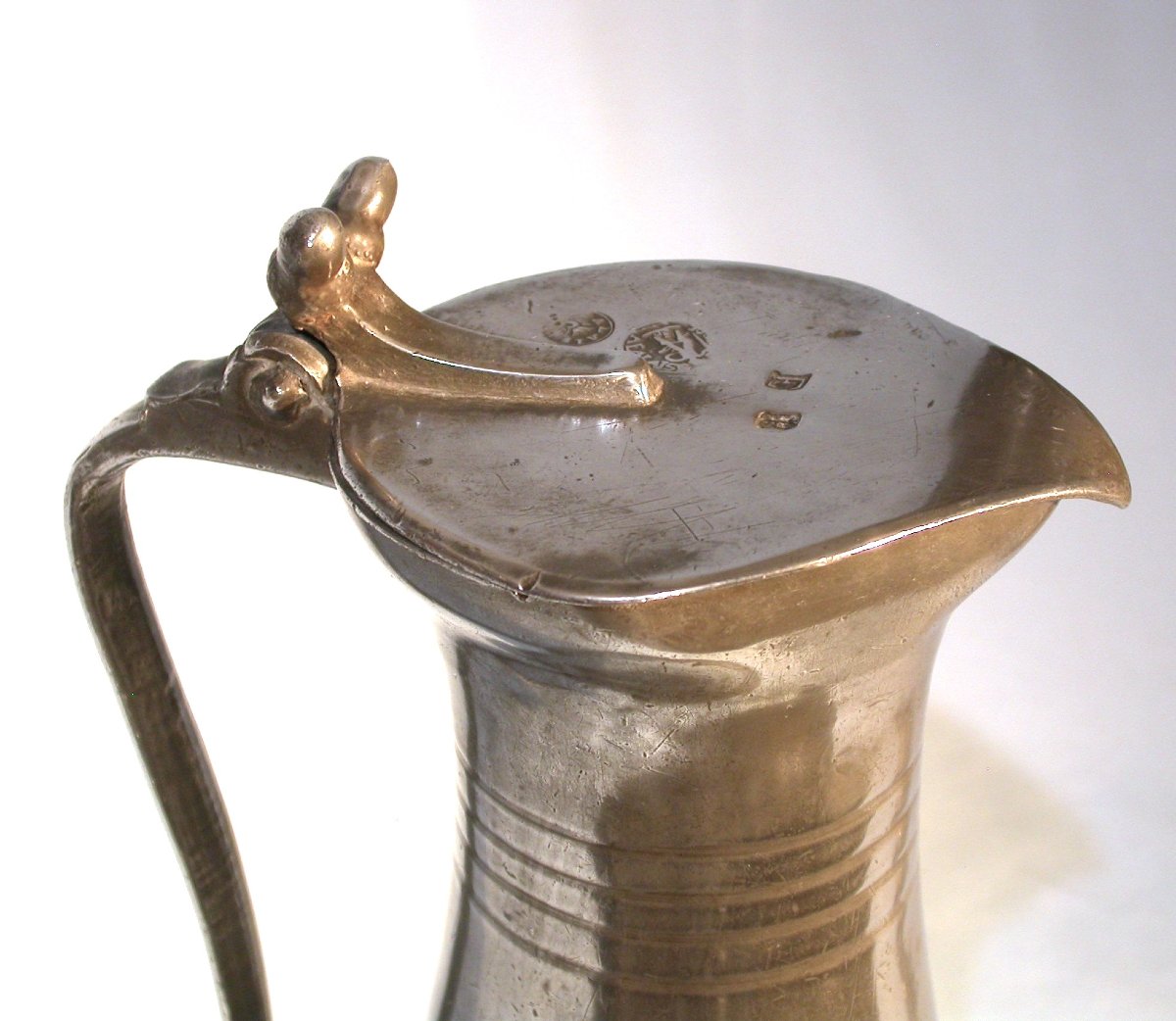 Large Pewter Wine Pitcher - Falaise, 18th Century-photo-2