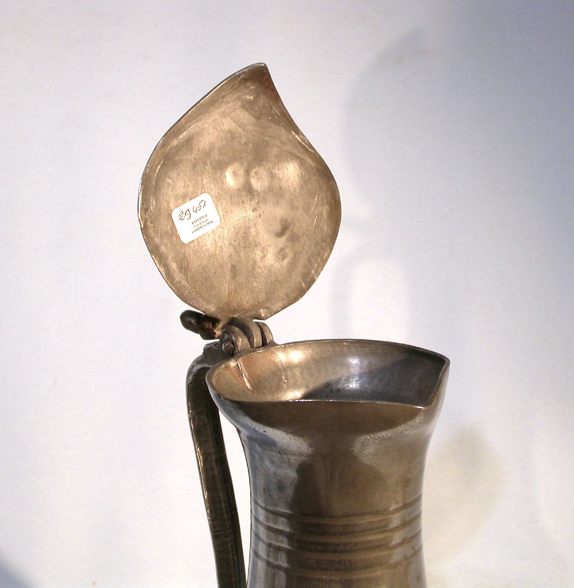 Large Pewter Wine Pitcher - Falaise, 18th Century-photo-4