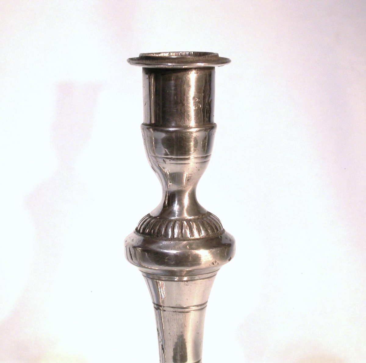 Pair Of Pewter Candlesticks - Rouen (upper Normandy), 18th Century-photo-3