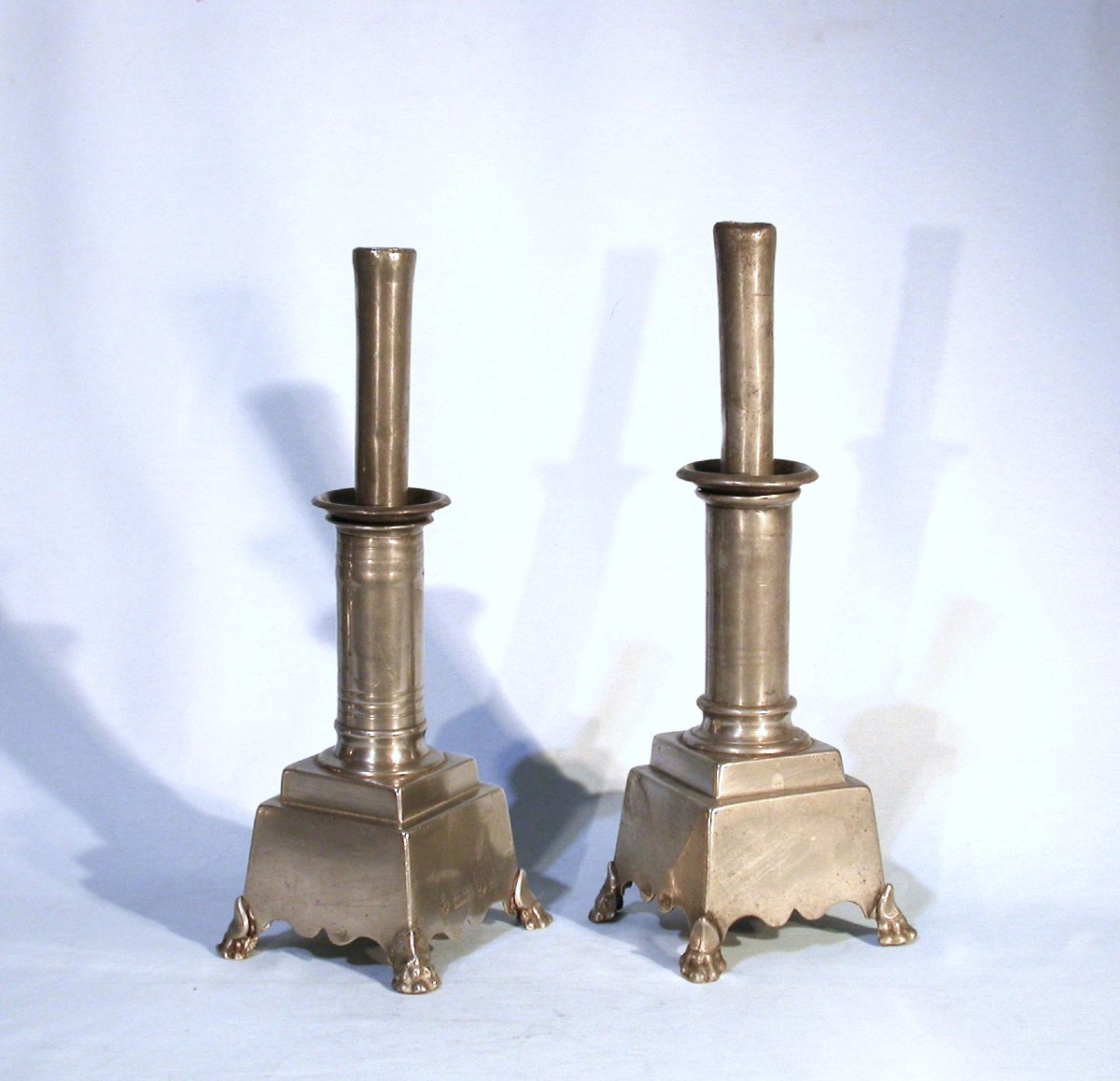 PAIRE DE LAMPES À POMPES EN ETAIN - NÎMES, XIX ème s-photo-4
