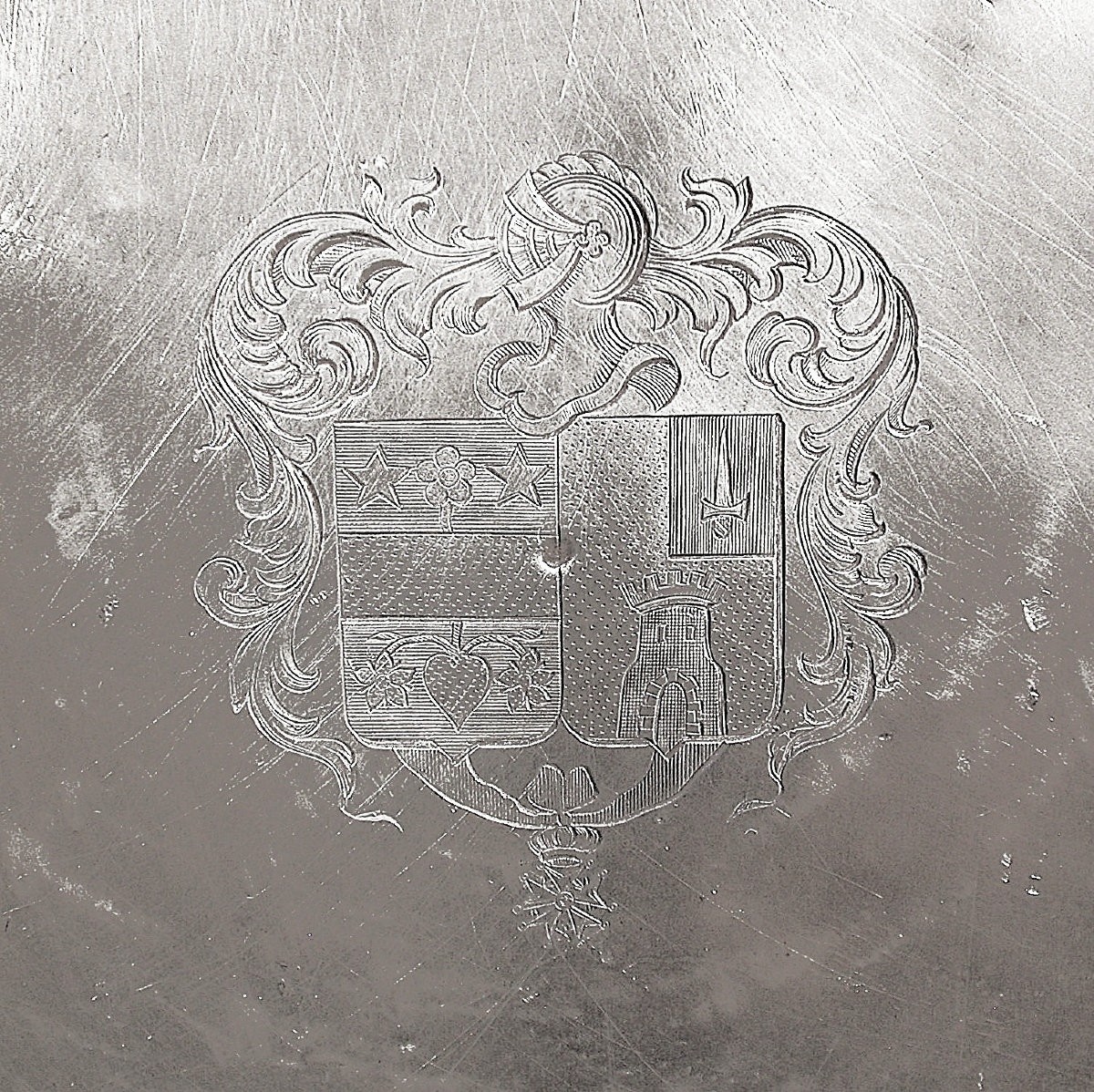 Large Pewter Platter With Coat Of Arms - Besançon, 18th Century-photo-4