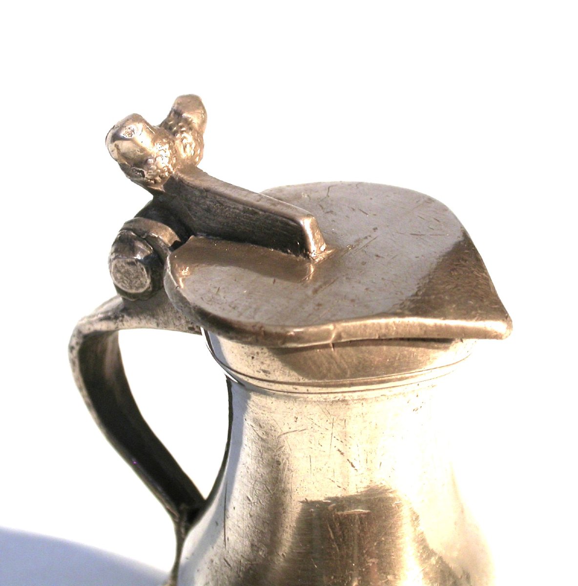 RARE TRES PETIT PICHET À ALCOOL EN ETAIN - CAEN, FIN DU XVIII ème s-photo-2