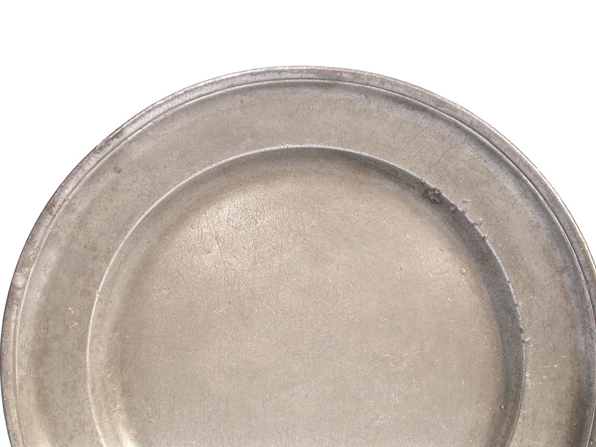 ASSIETTE EN ETAIN - SAXE, XVIII ème s-photo-2