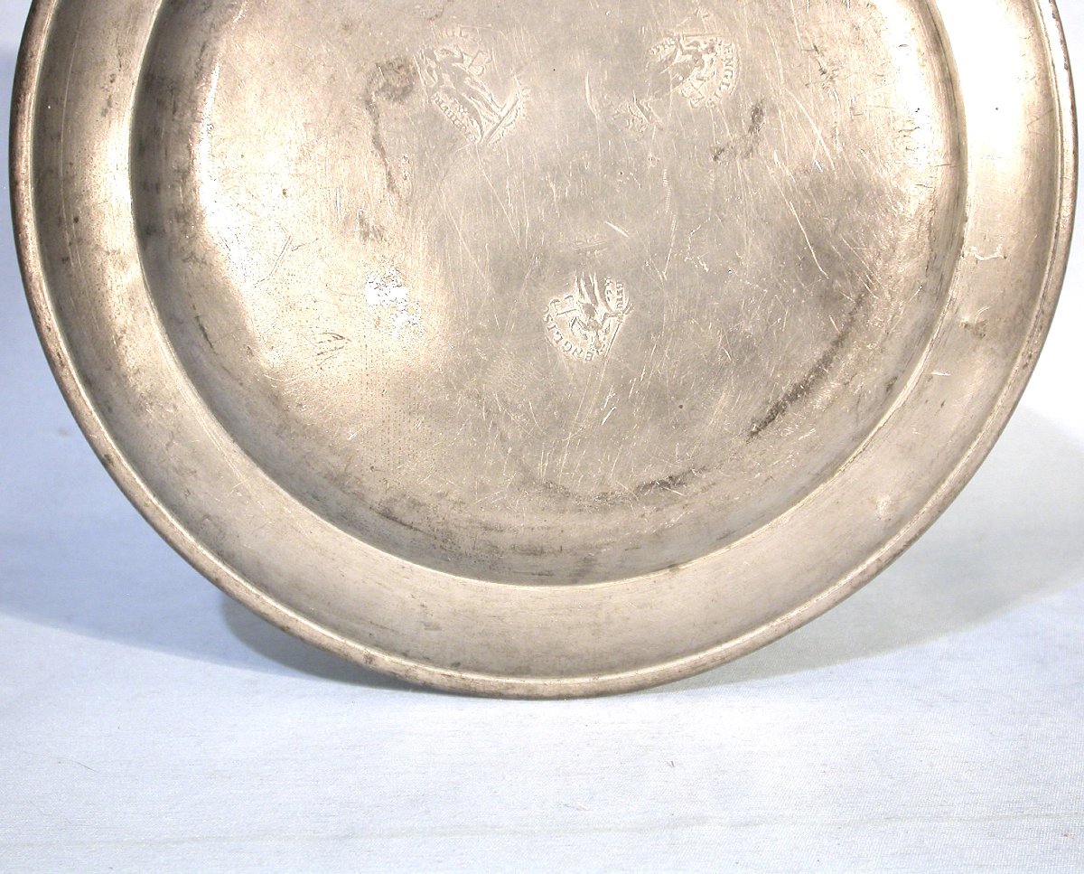 ASSIETTE EN ETAIN - FRIBOURG, MILIEU DU XIX ème s-photo-5