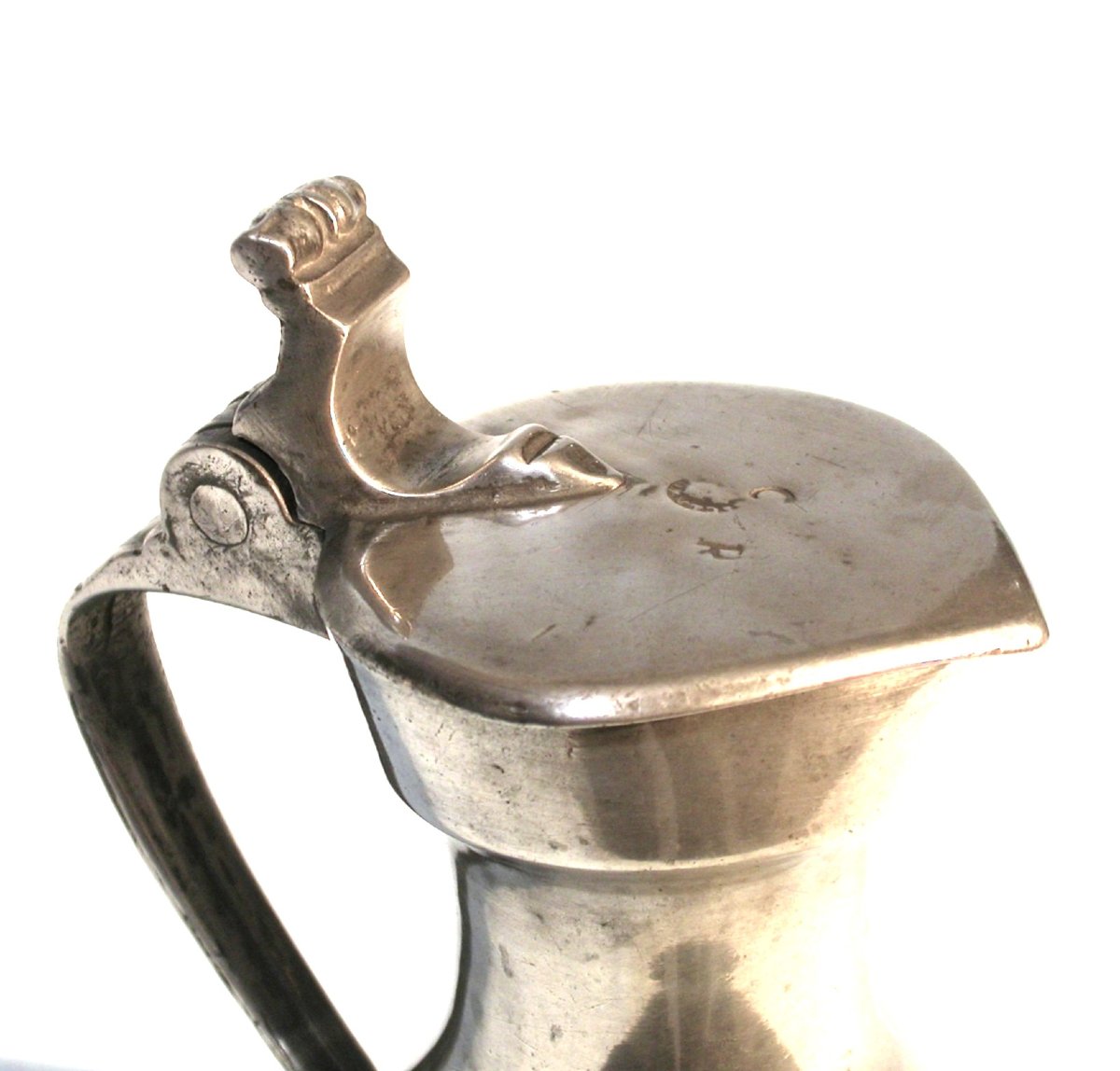 TRES RARE PICHET À VIN EN ETAIN - ECLARON (CHAMPAGNE), XVIII ème s-photo-2