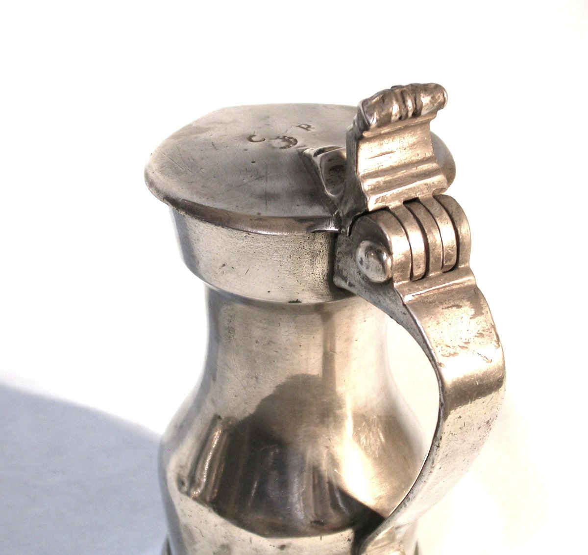 TRES RARE PICHET À VIN EN ETAIN - ECLARON (CHAMPAGNE), XVIII ème s-photo-3