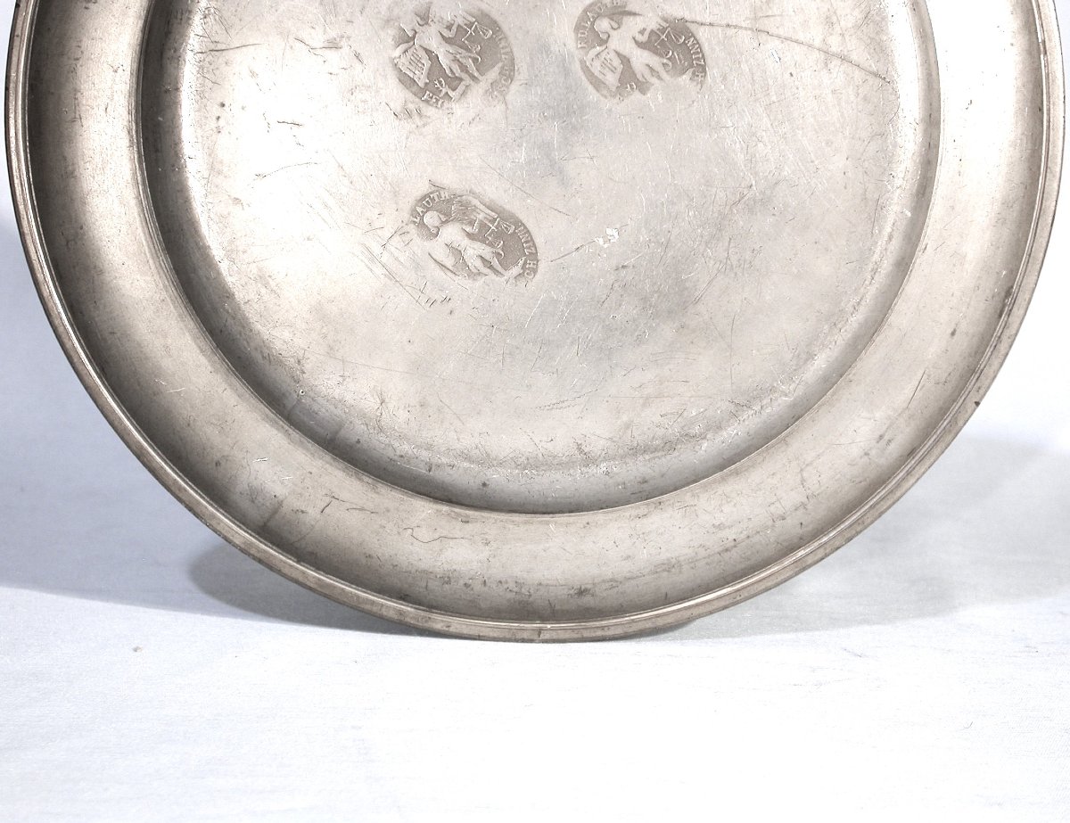 Pewter Plate - Stuttgart, 19th Century-photo-2