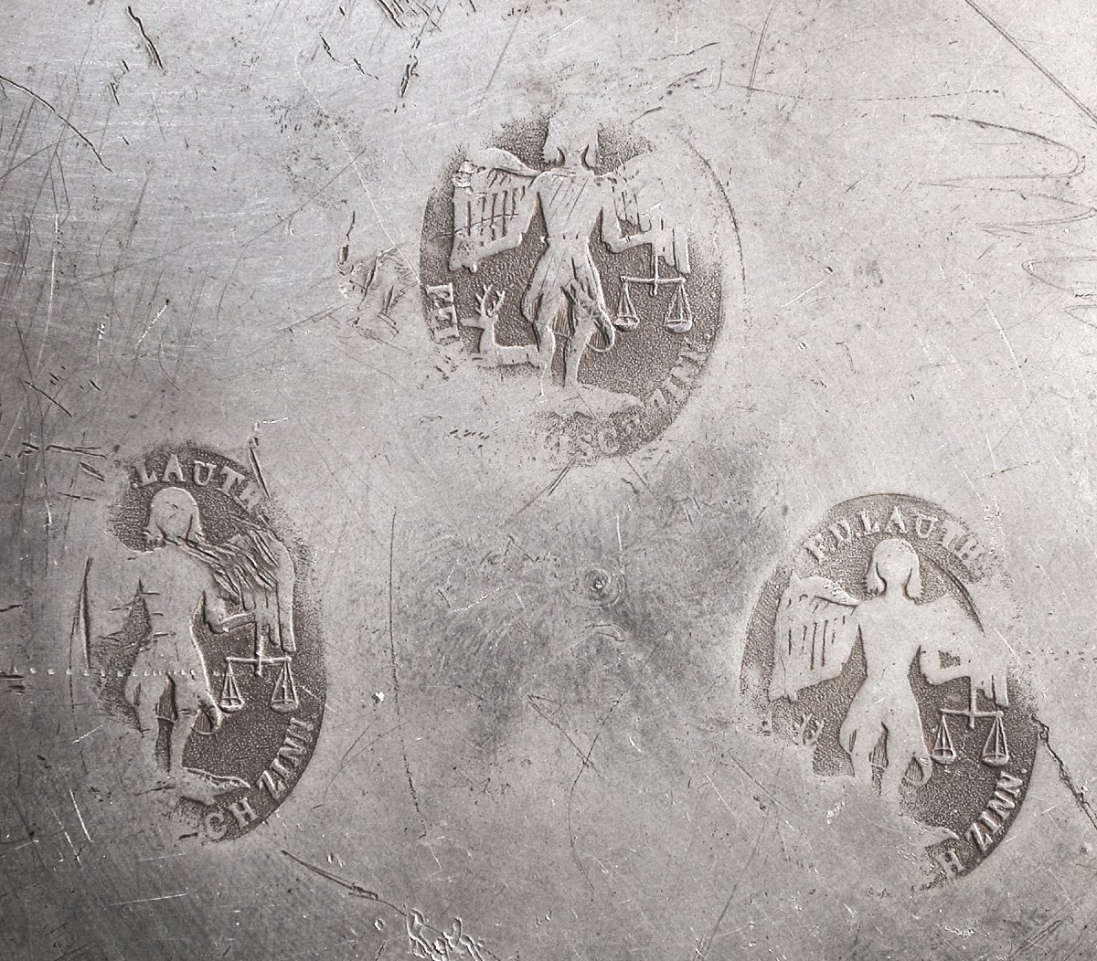 Pewter Plate - Stuttgart, 19th Century-photo-3