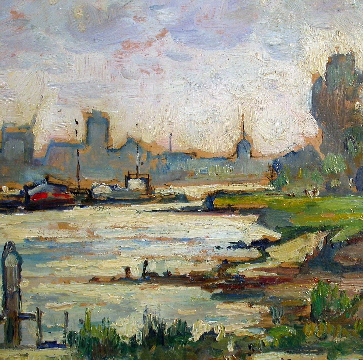 Oil On Panel - Dordrecht, By Marcel Parturier-photo-3