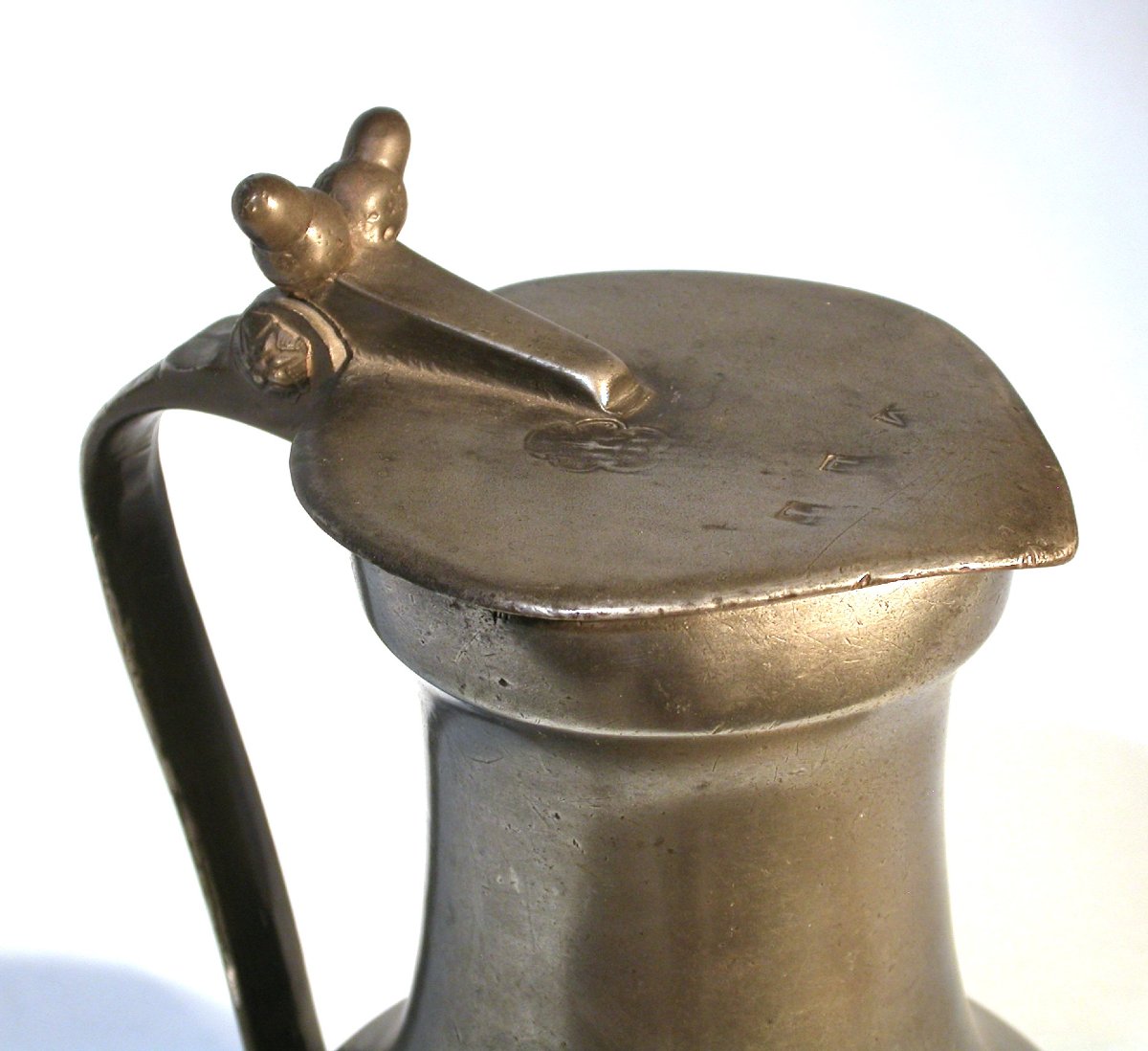 Pewter Wine Pitcher - Pont-audemer (lower Normandy), 18th Century-photo-3