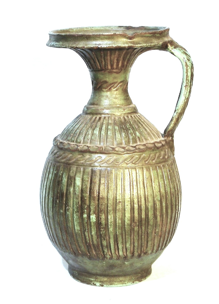 "ghorraf" - Earth Oil Jug - Morocco, Circa 1900-photo-2