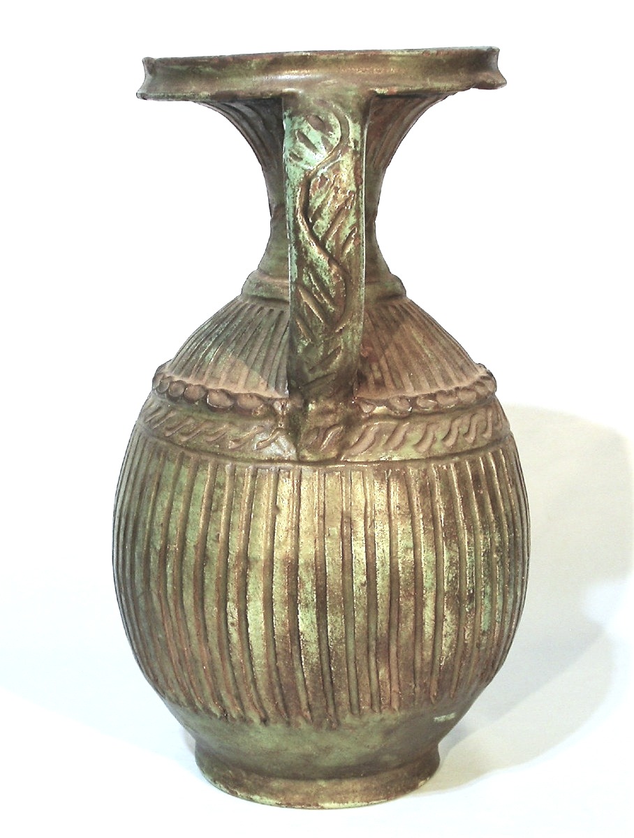 "ghorraf" - Earth Oil Jug - Morocco, Circa 1900-photo-1