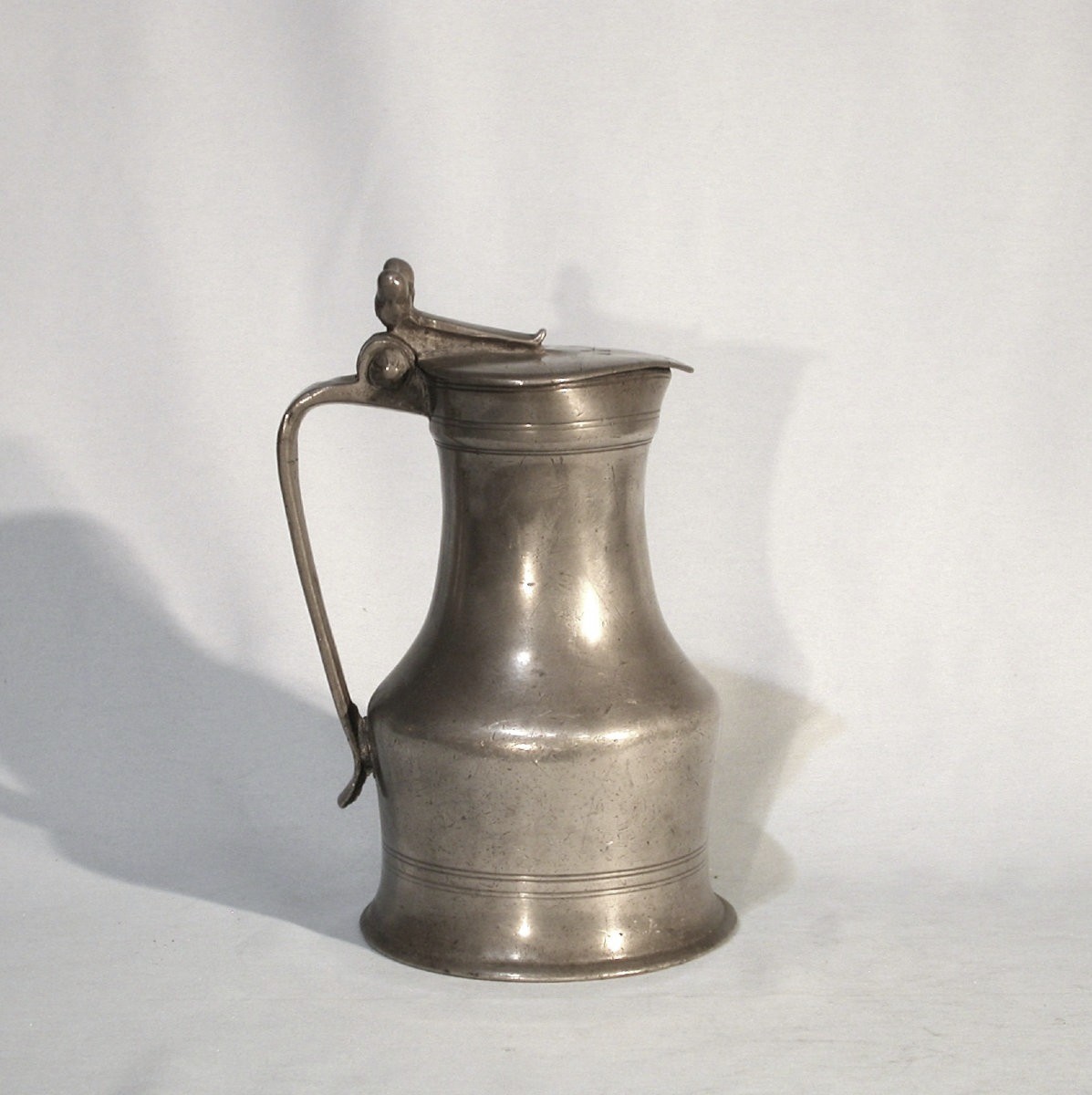 Pewter Wine Pitcher - Caen (lower Normandy), 18th Century-photo-2