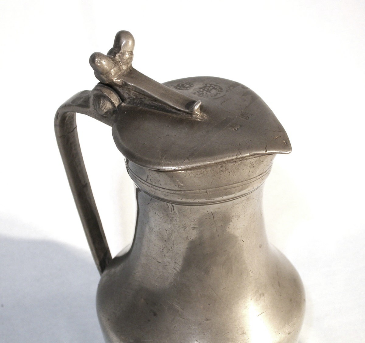 Pewter Wine Pitcher - Caen (lower Normandy), 18th Century-photo-3