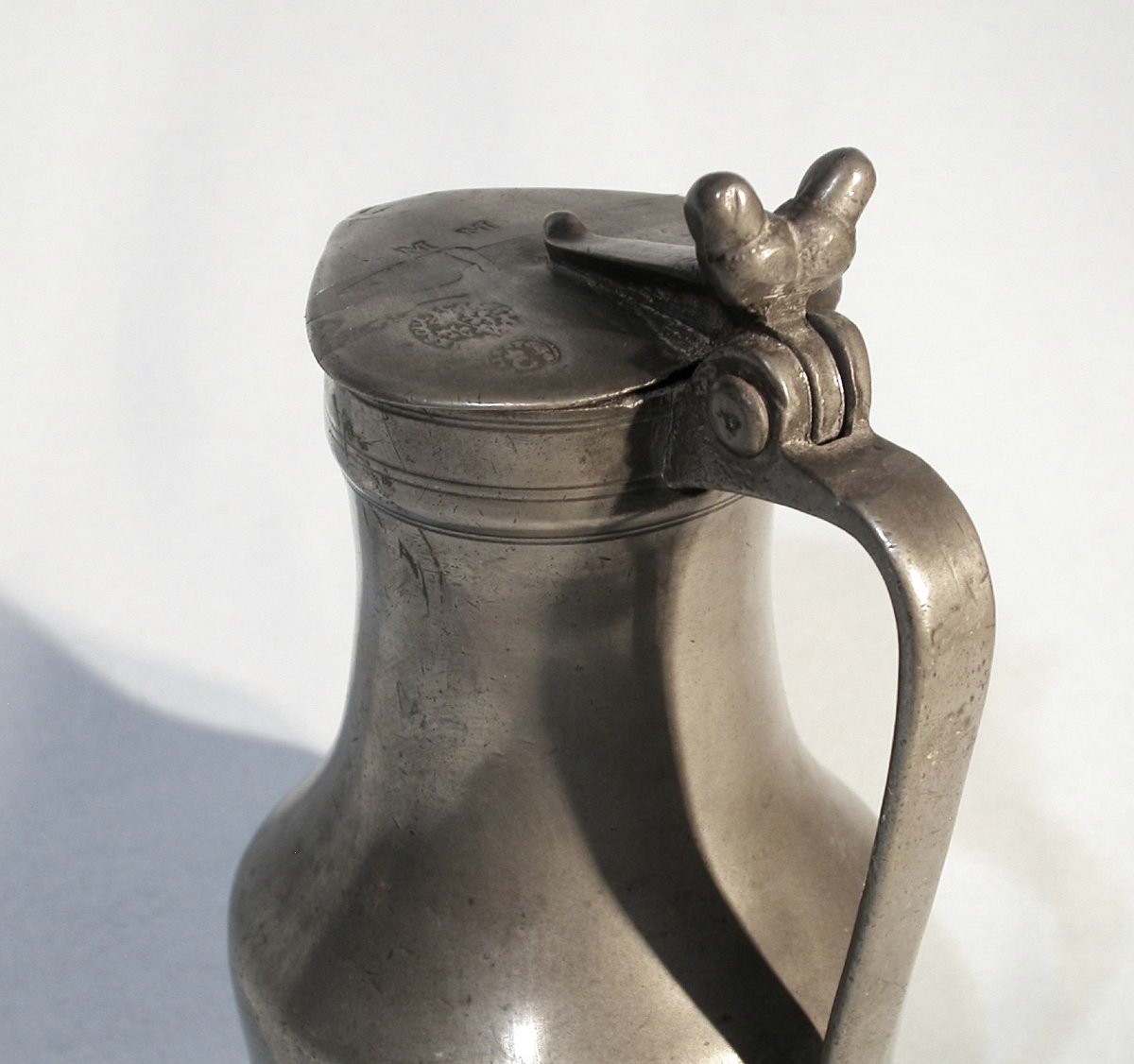 Pewter Wine Pitcher - Caen (lower Normandy), 18th Century-photo-1