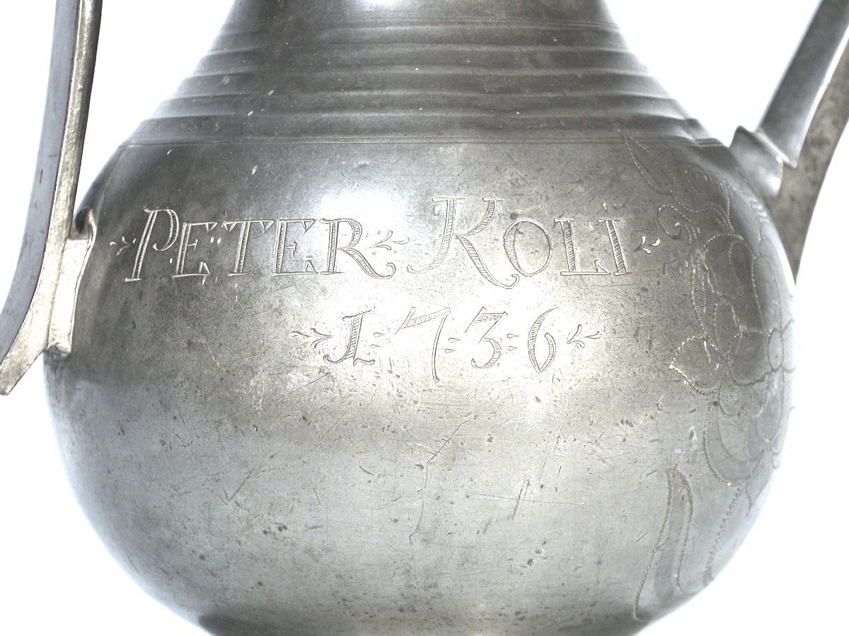 Pewter Ewer "stegkanne" - Bern (switzerland), 18th Century-photo-4